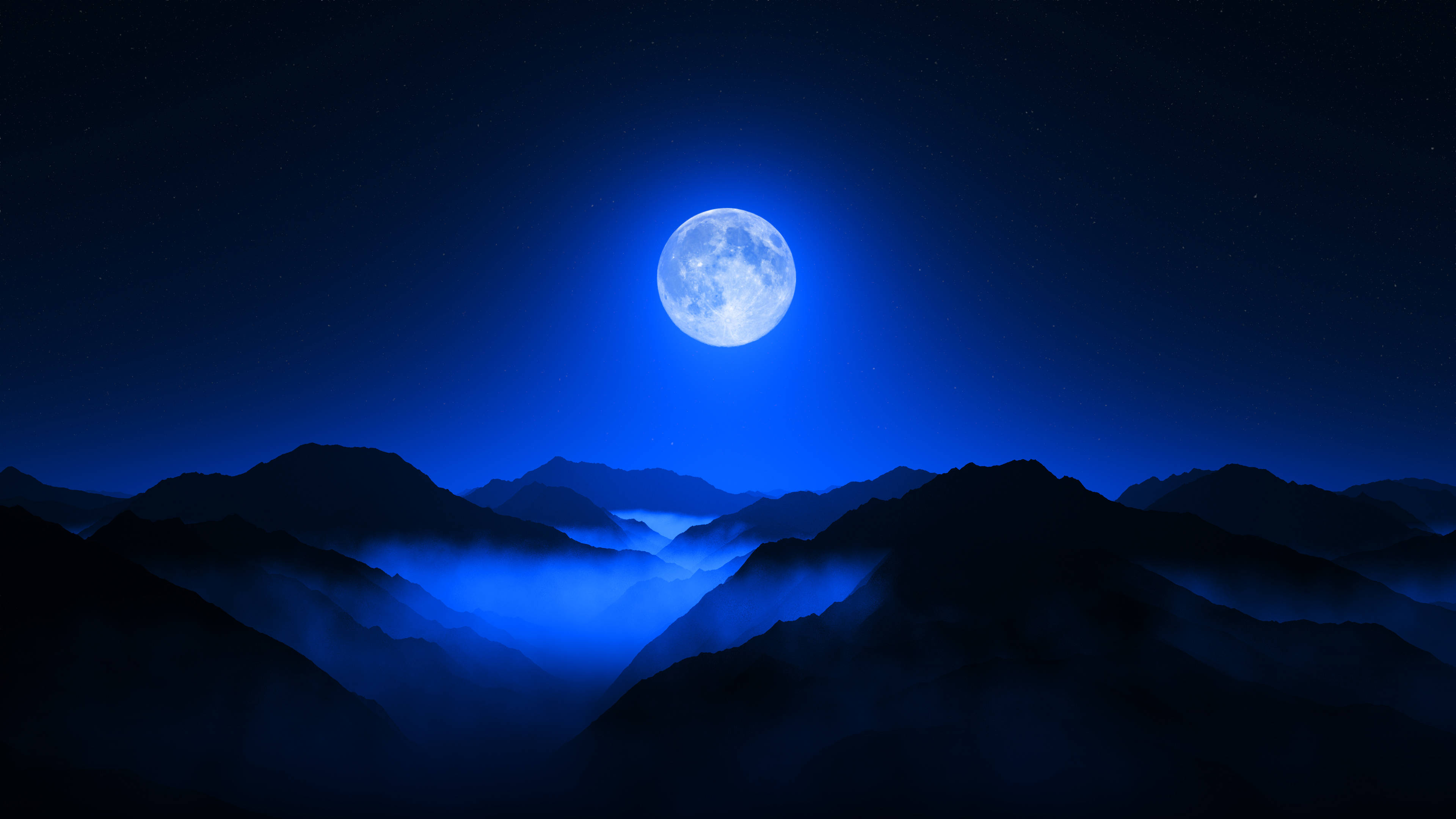 Luna estética sobre el valle Fondos de pantalla
