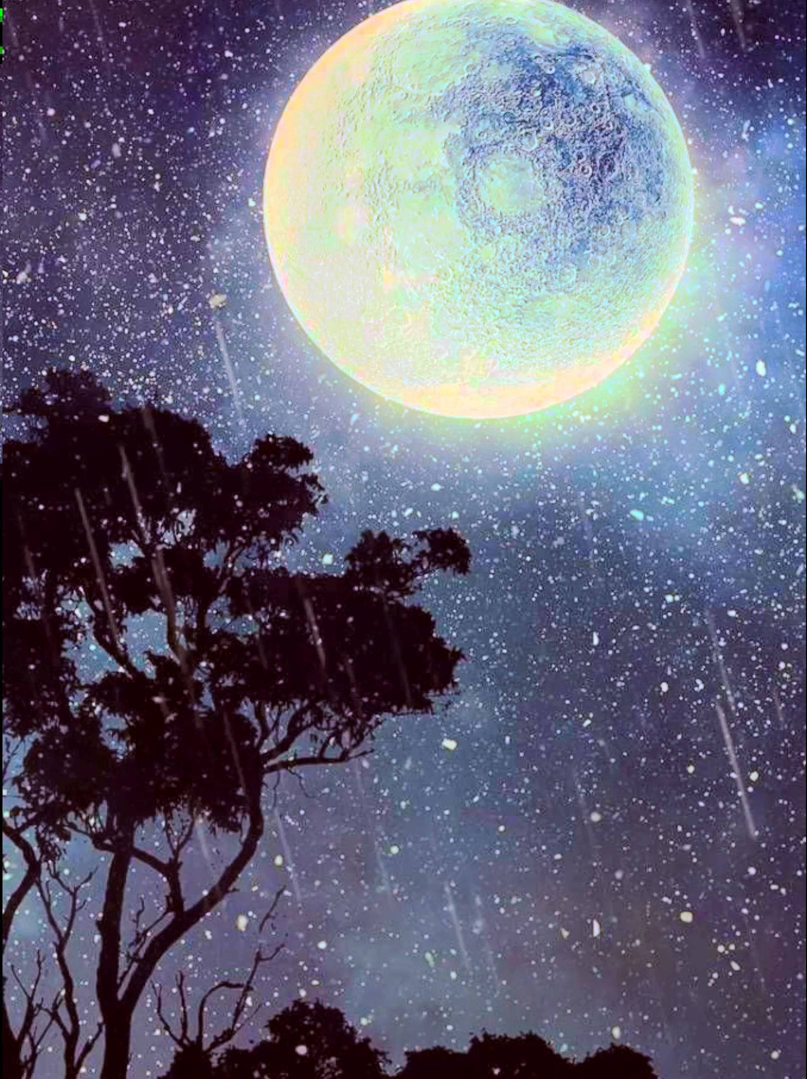 Luna galáctica en la noche Fondos de pantalla