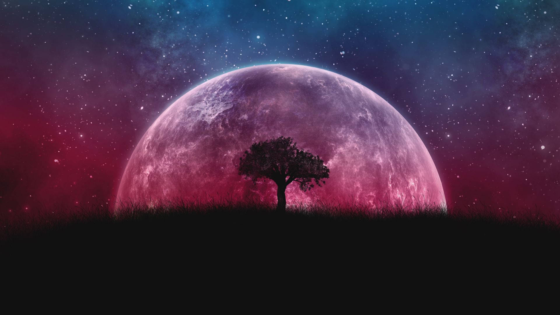Luna Galáctica Roja Sangrienta Fondos de pantalla