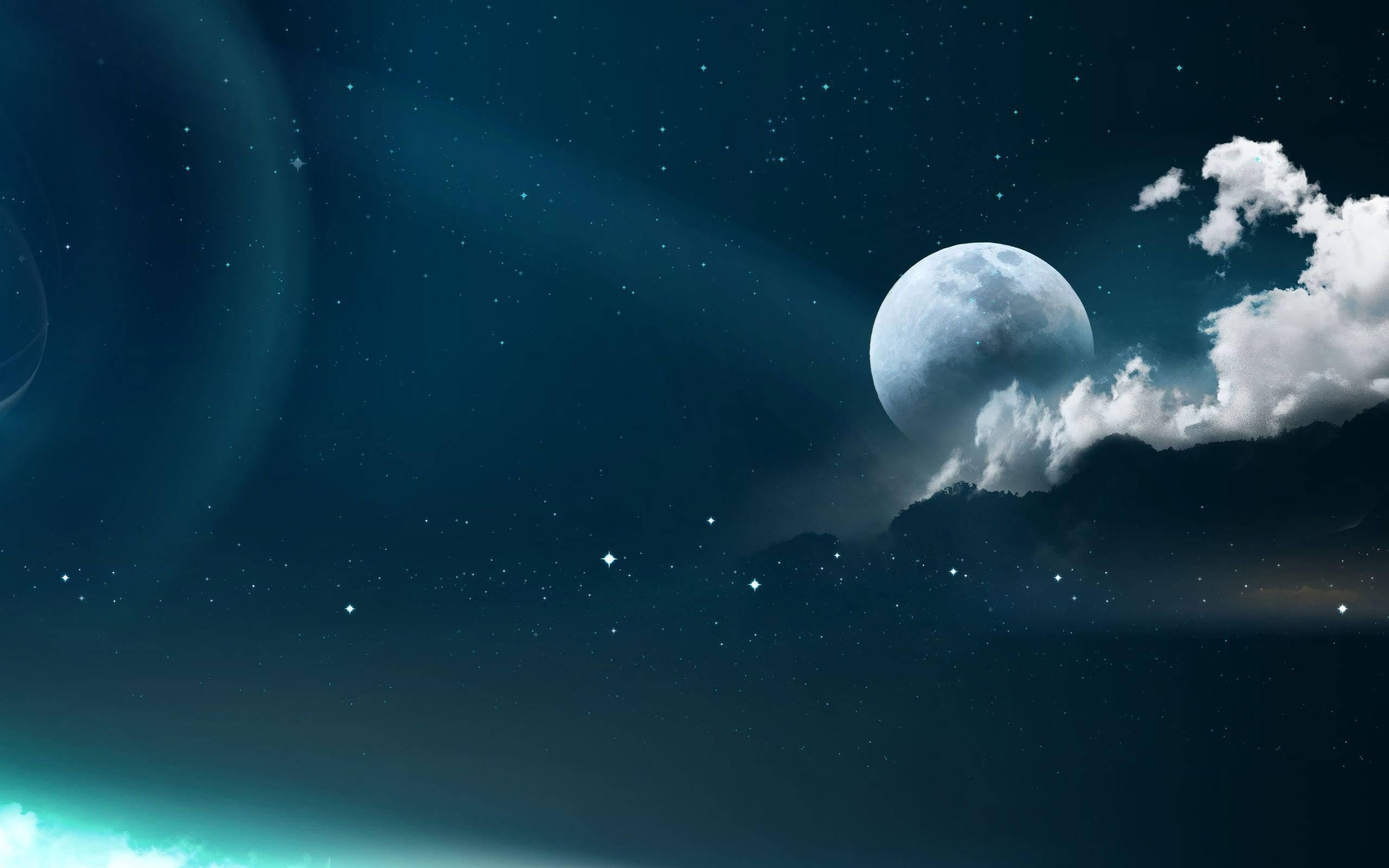 Luna llena y cielo estrellado Fondos de pantalla
