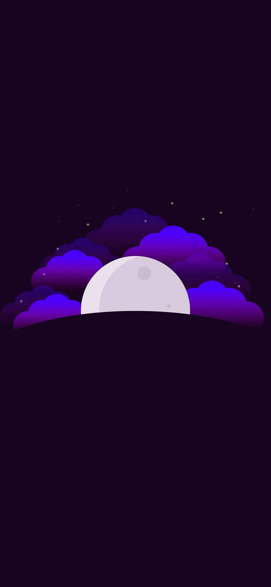 Luna Nubes Púrpura Minimalista Android Fondos de pantalla