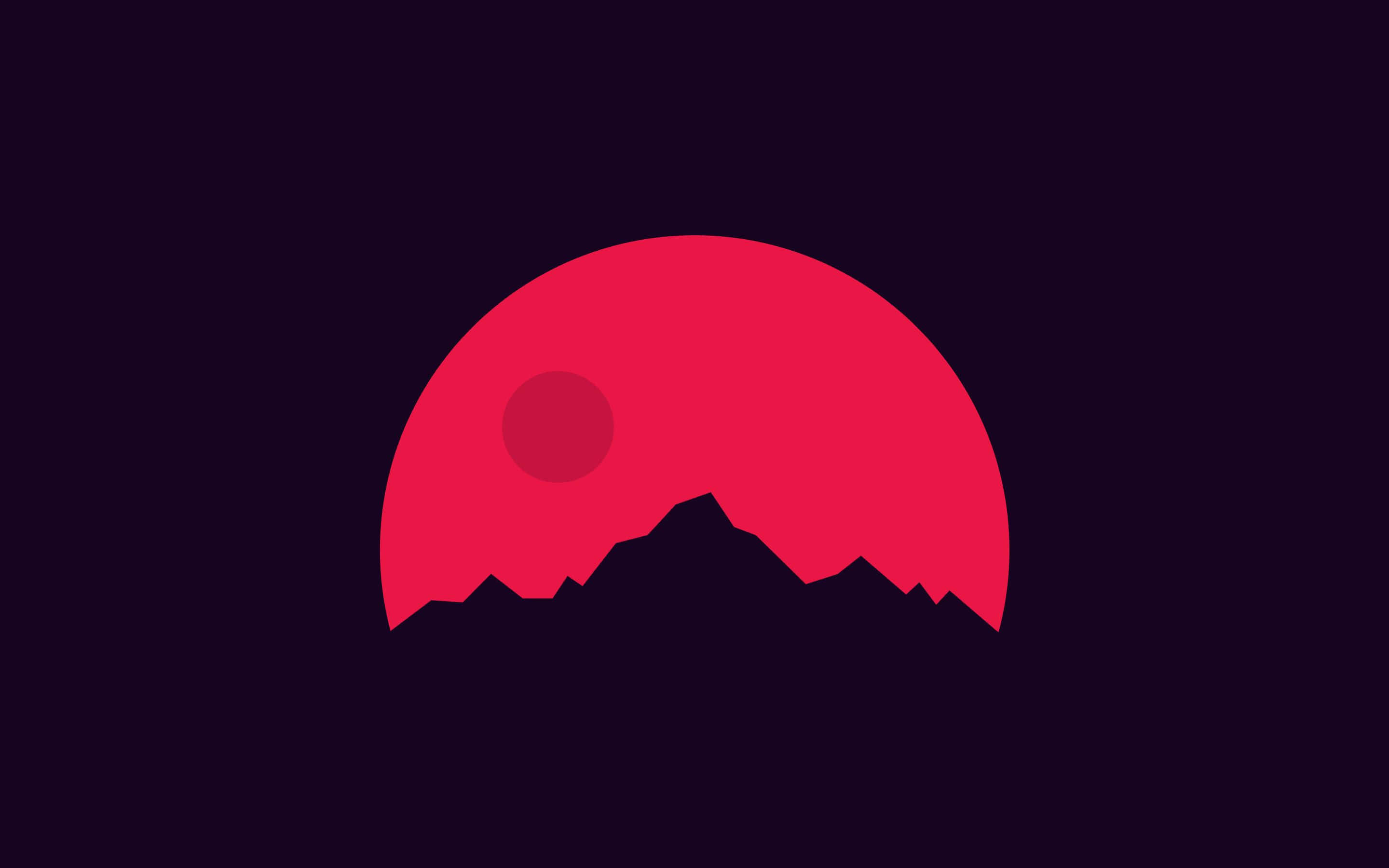 Luna roja minimalista genial Fondos de pantalla