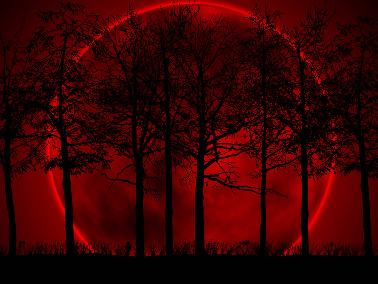 Luna Roja Oscura Brillante Fondos de pantalla