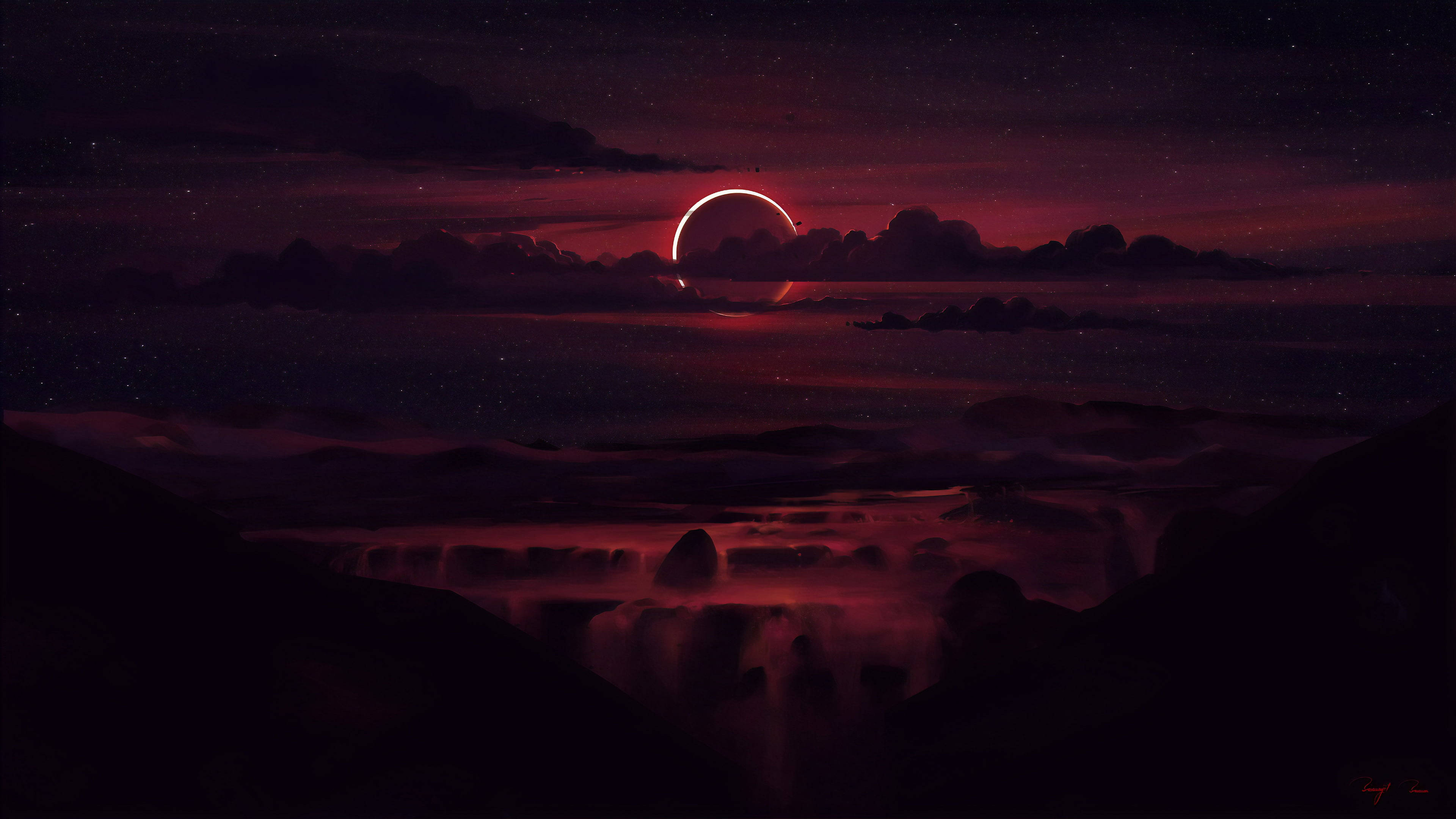 Luna Roja Oscura en 4K Ultra HD Fondos de pantalla