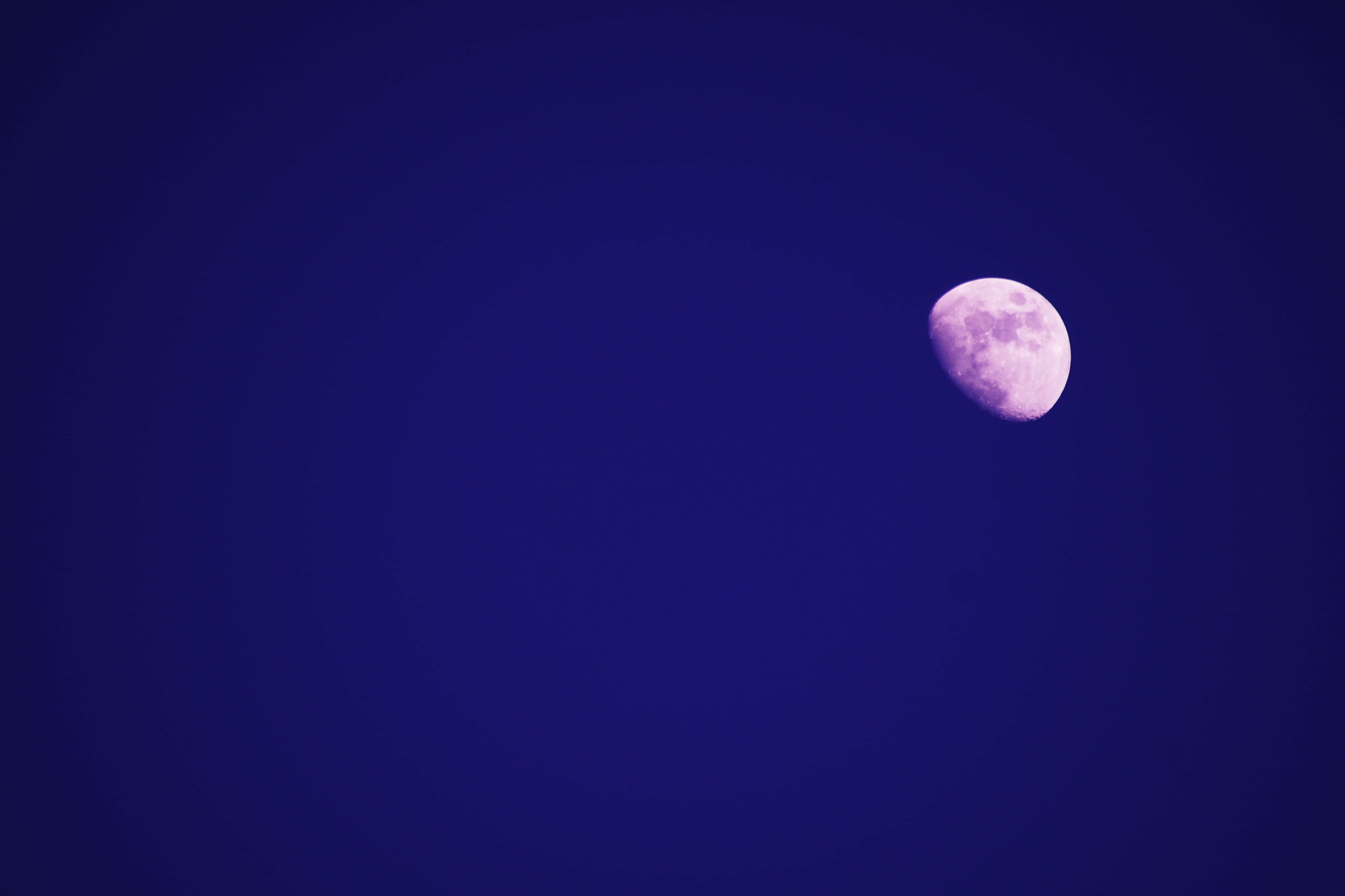 Luna Rosa en Cielo Azul Fondos de pantalla