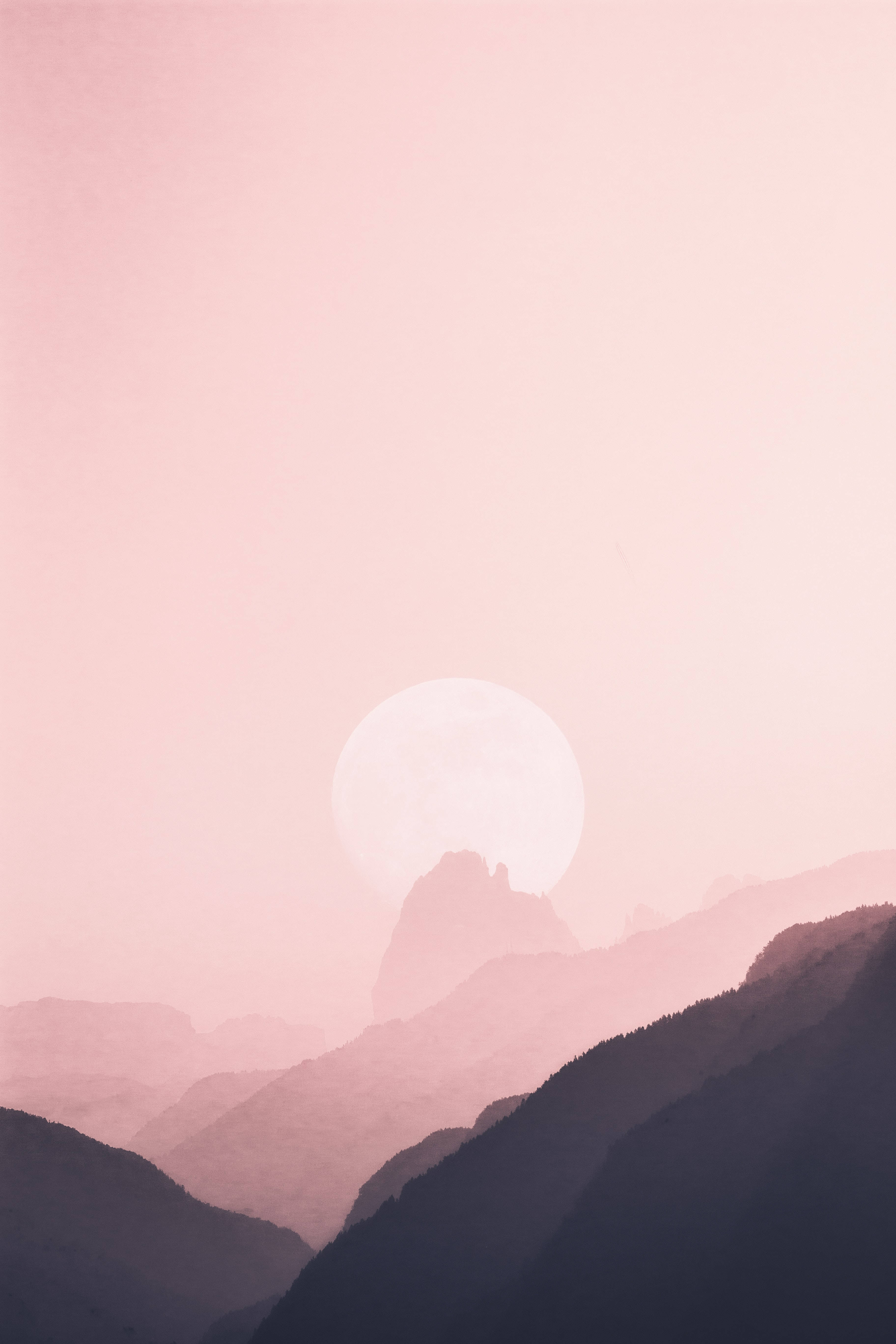 Luna Rosa Pastel para iPhone Fondos de pantalla