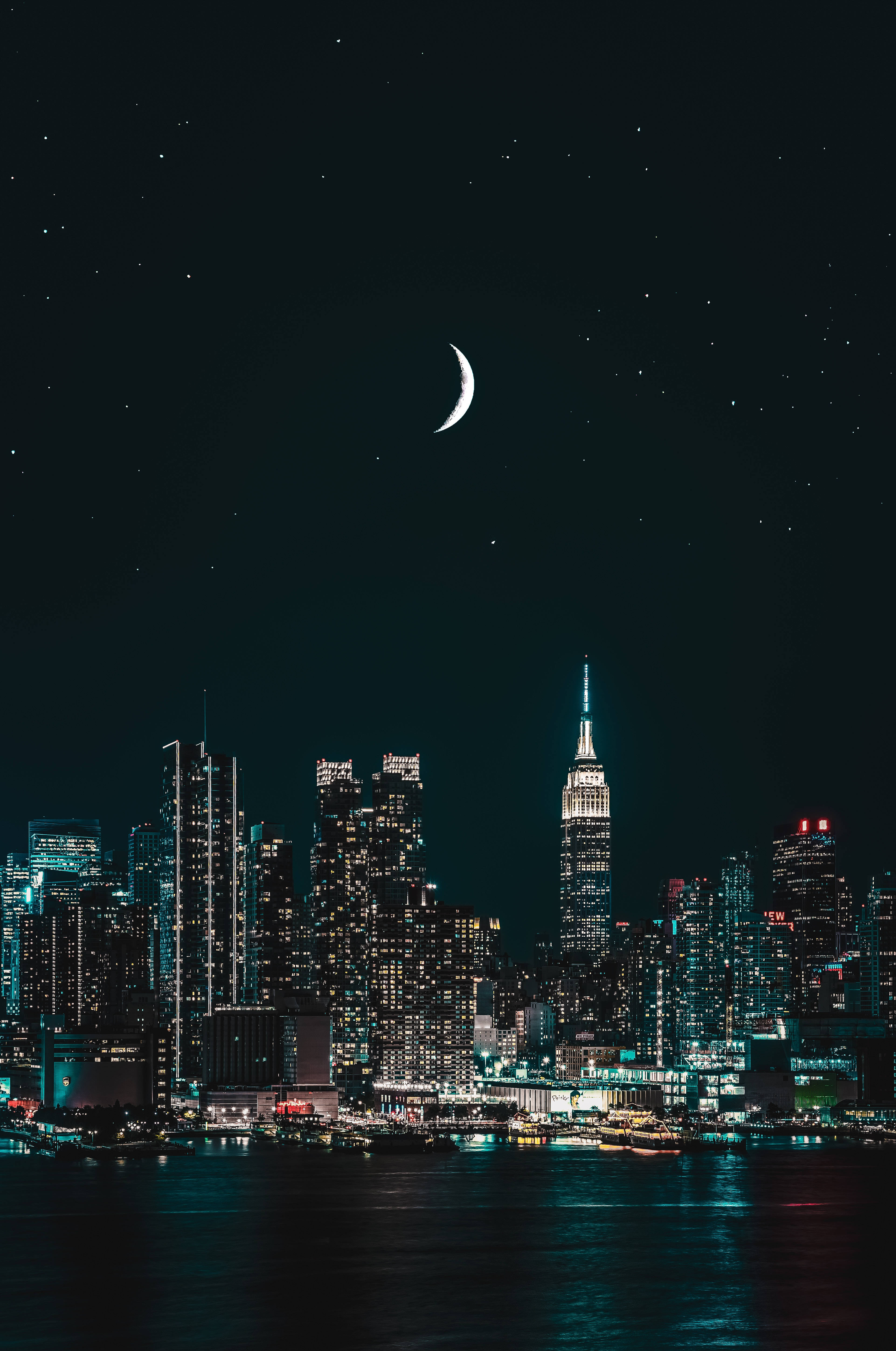 Luna y Noche de Nueva York iPhone Fondos de pantalla