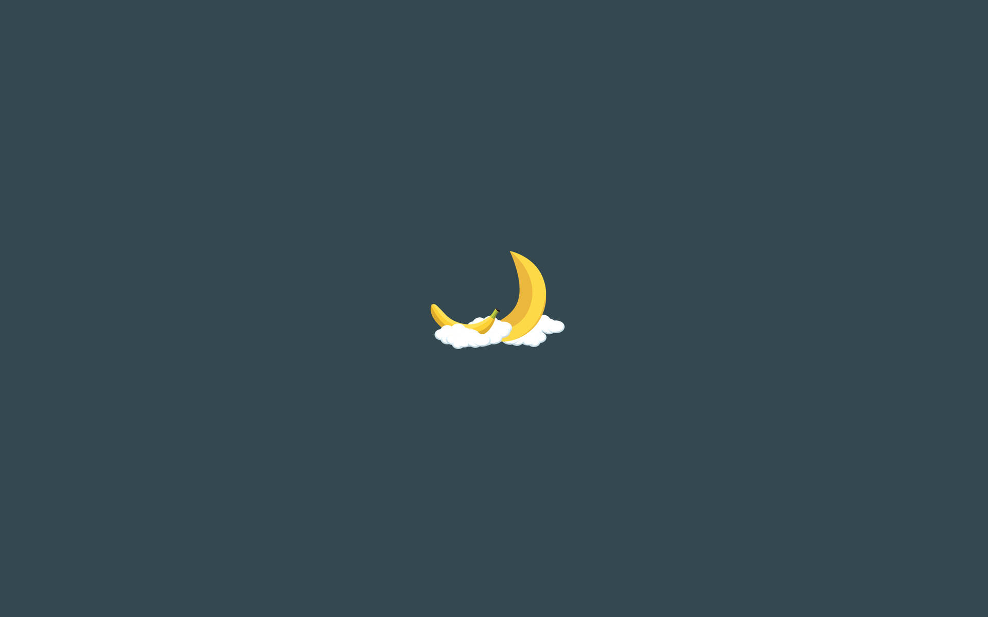 Fondo de pantalla minimalista de Luna y Nubes