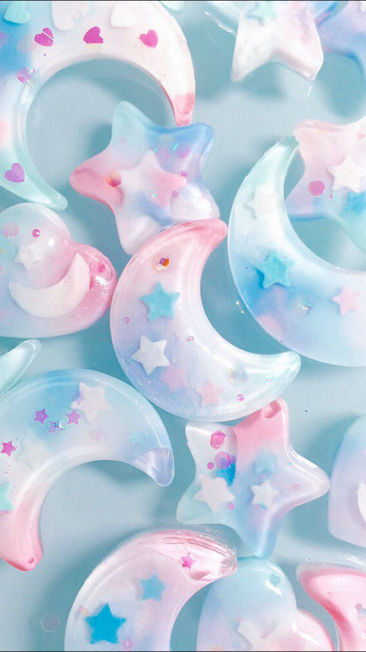 Lunas y Estrellas Rosas y Azules Fondos de pantalla