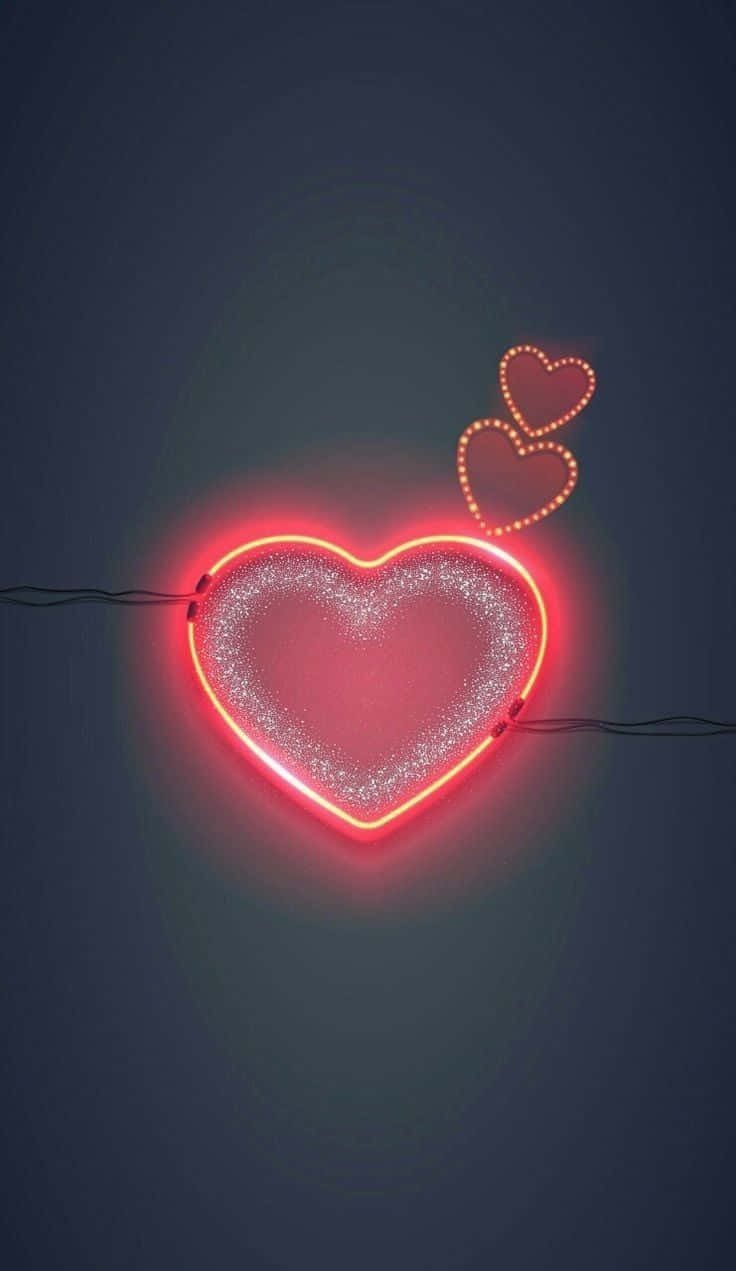 Luz de pared de corazones neón rojo oscuro Fondos de pantalla