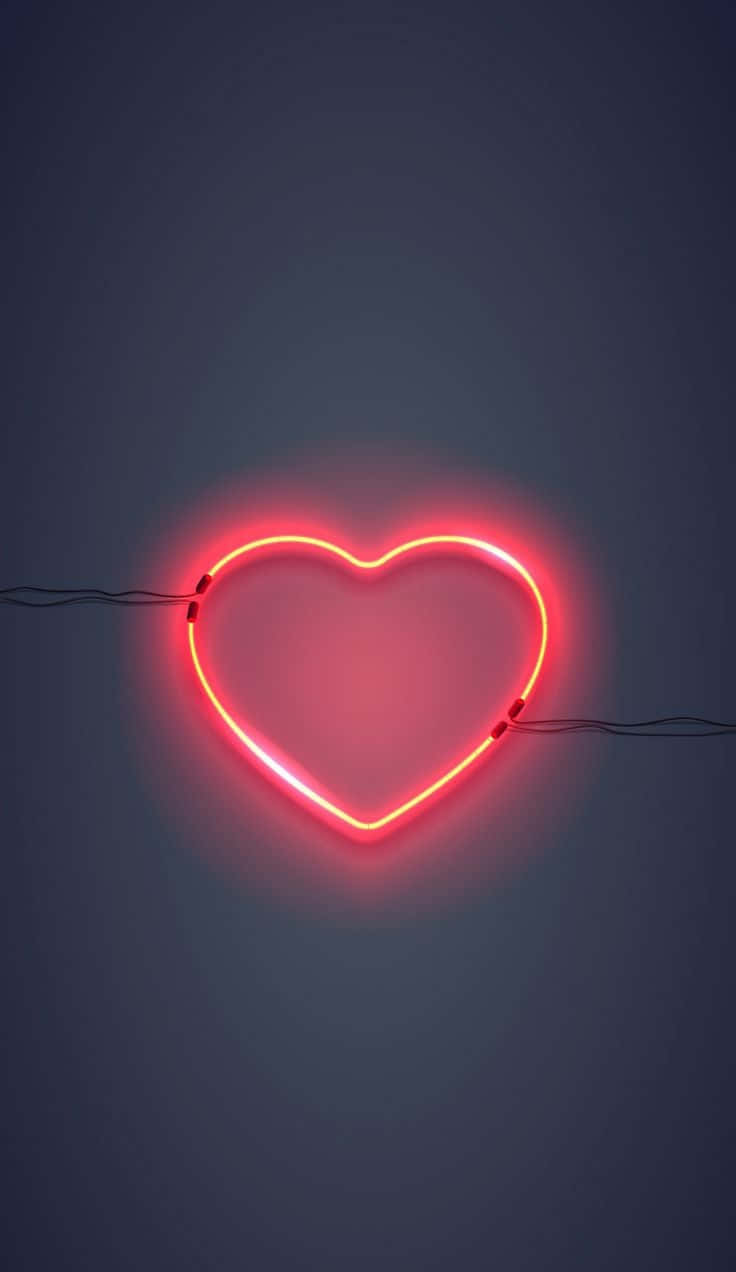 Luz de pared de corazón neón rojo Fondos de pantalla