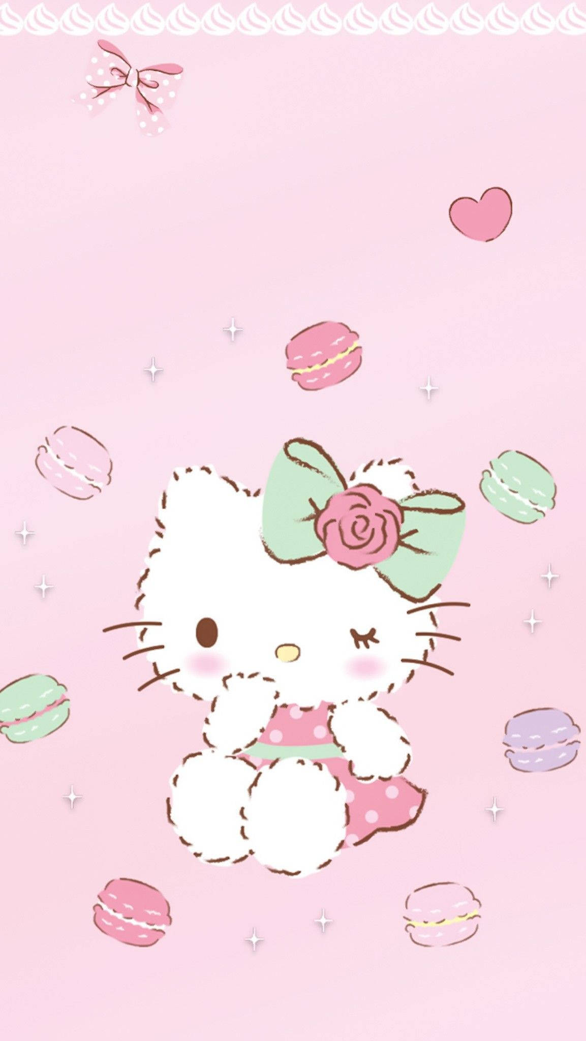Macarons y Hello Kitty PFP de caricatura Fondos de pantalla