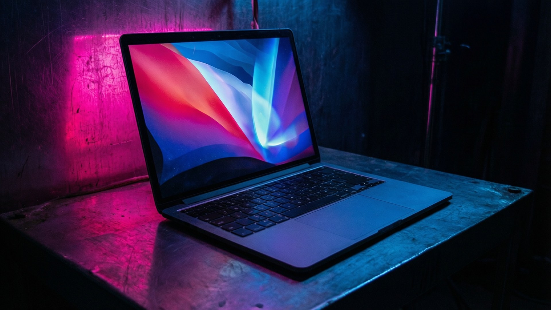 MacBook con brillo neón Fondos de pantalla