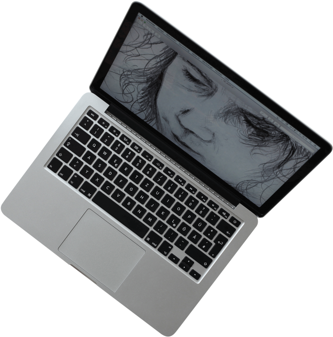 MacBook Pro con boceto en pantalla Fondos de pantalla