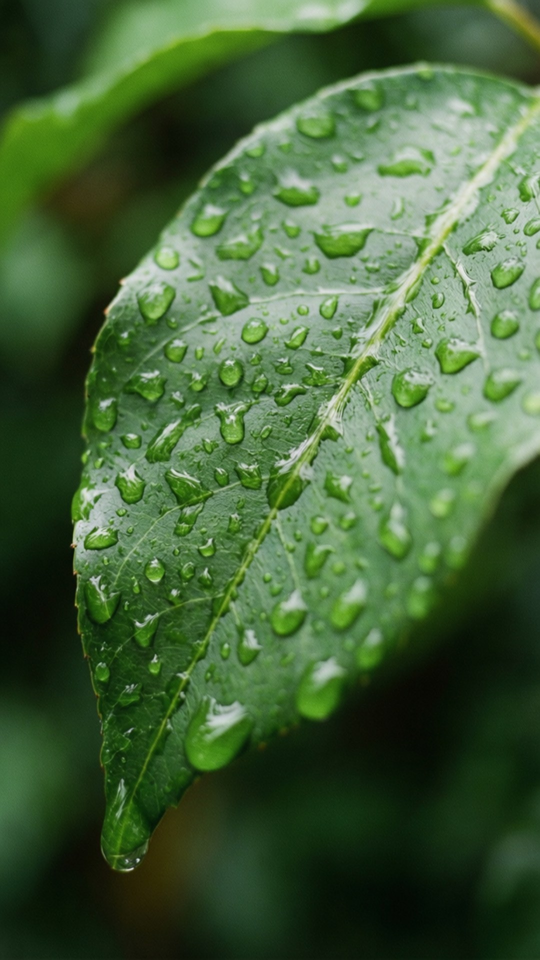 Macro de hoja con gotas de lluvia Fondos de pantalla