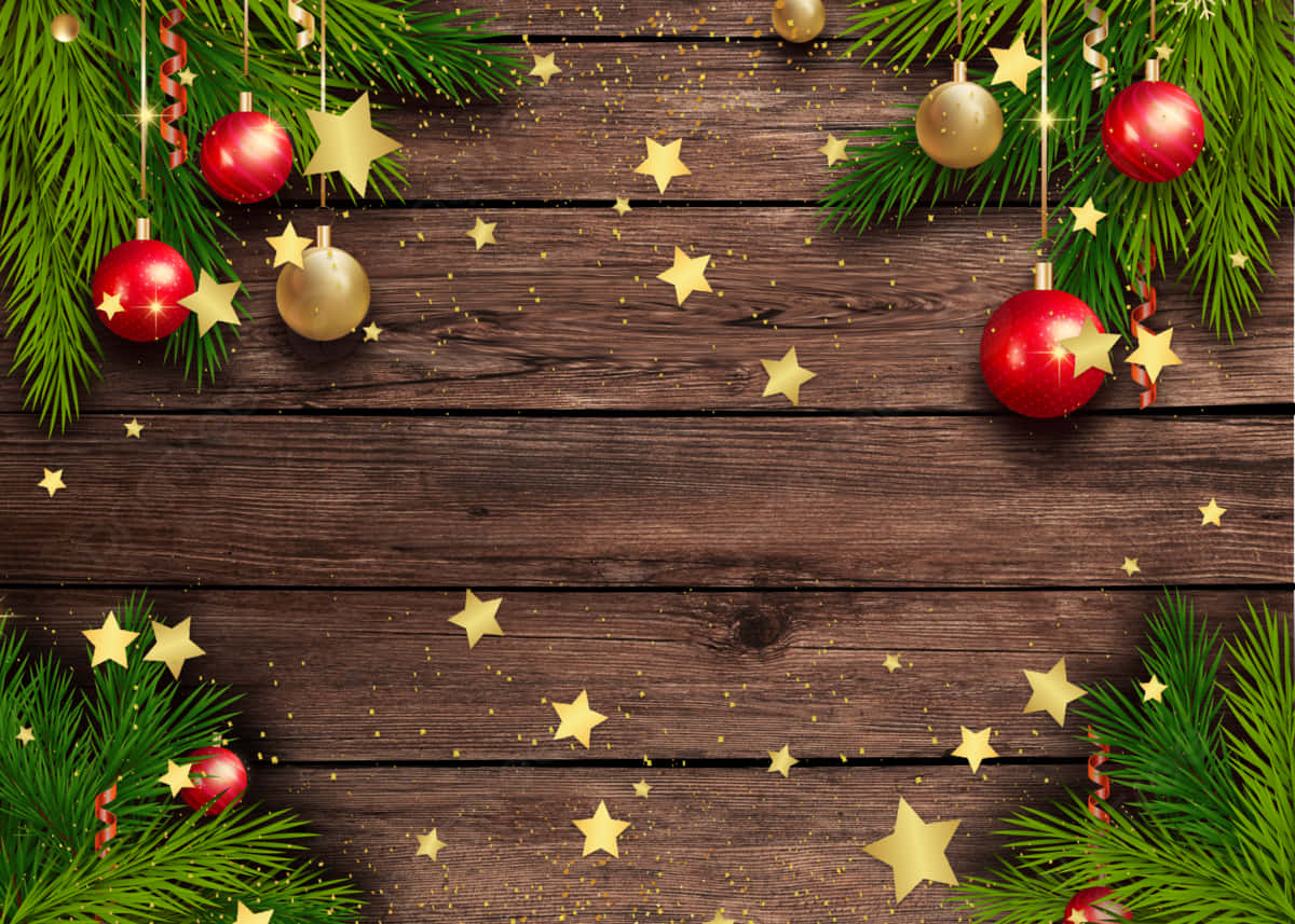Maderas Rústicas Marrones con Fondo de Equipos Navideños Enmarcado Fondos de pantalla