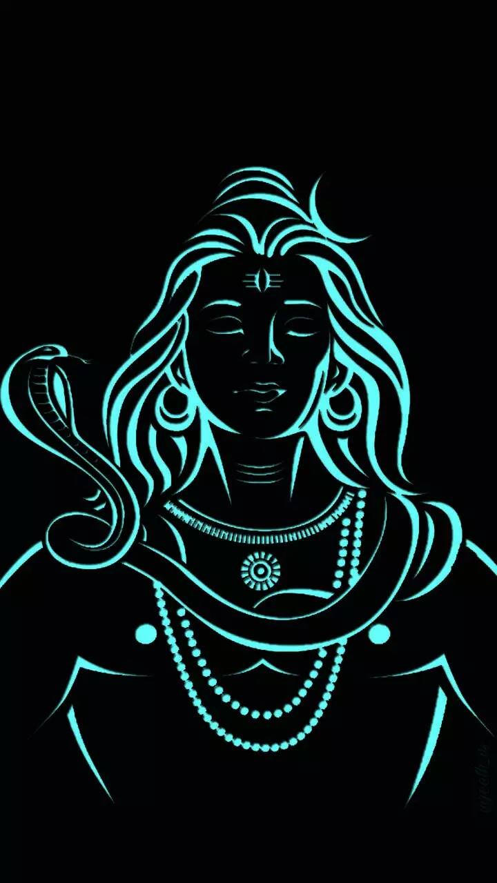 Mahadev Rudra Avatar Azul en Contorno Fondos de pantalla