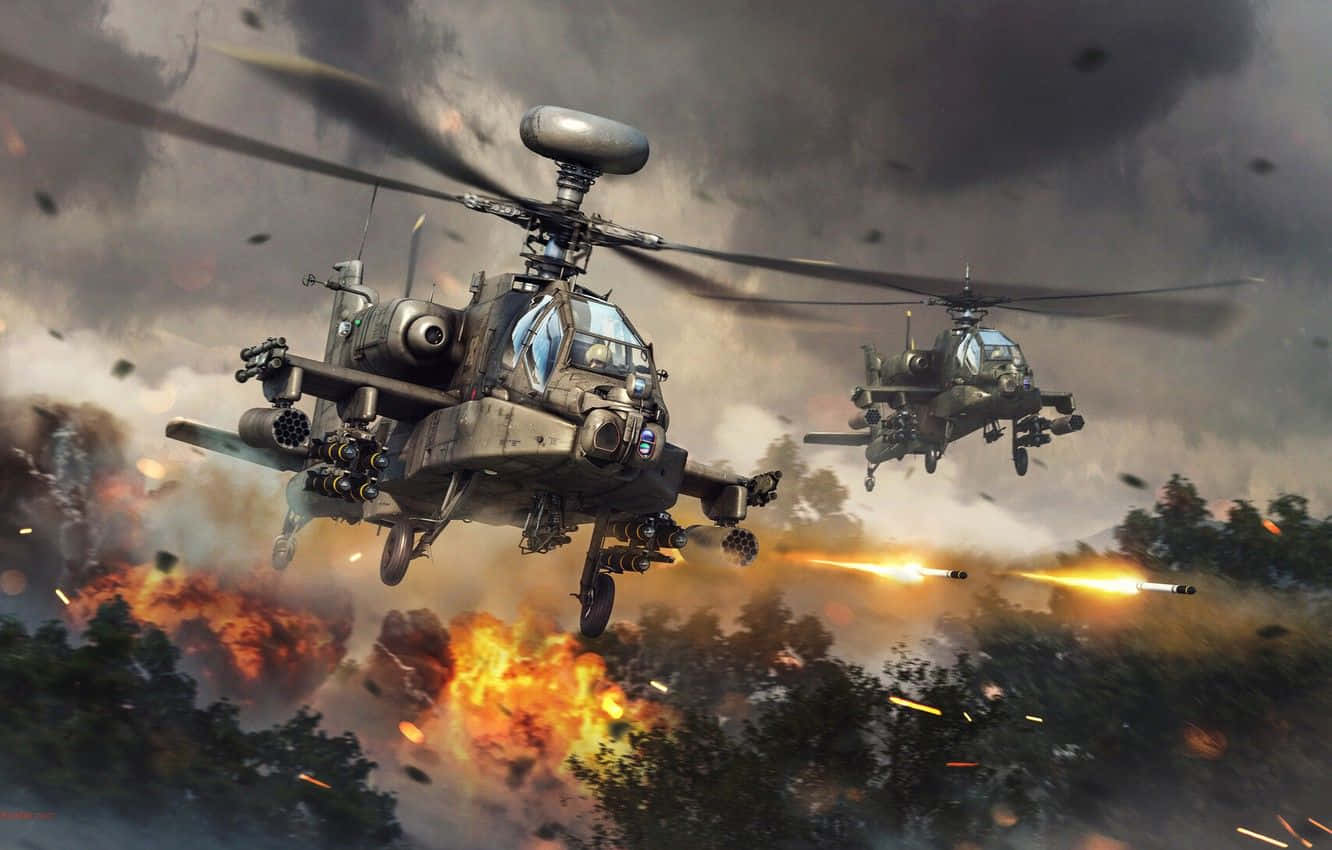 Majestic Boeing AH-64 Apache - El Guerrero del Cielo Iridiscente Fondos de pantalla