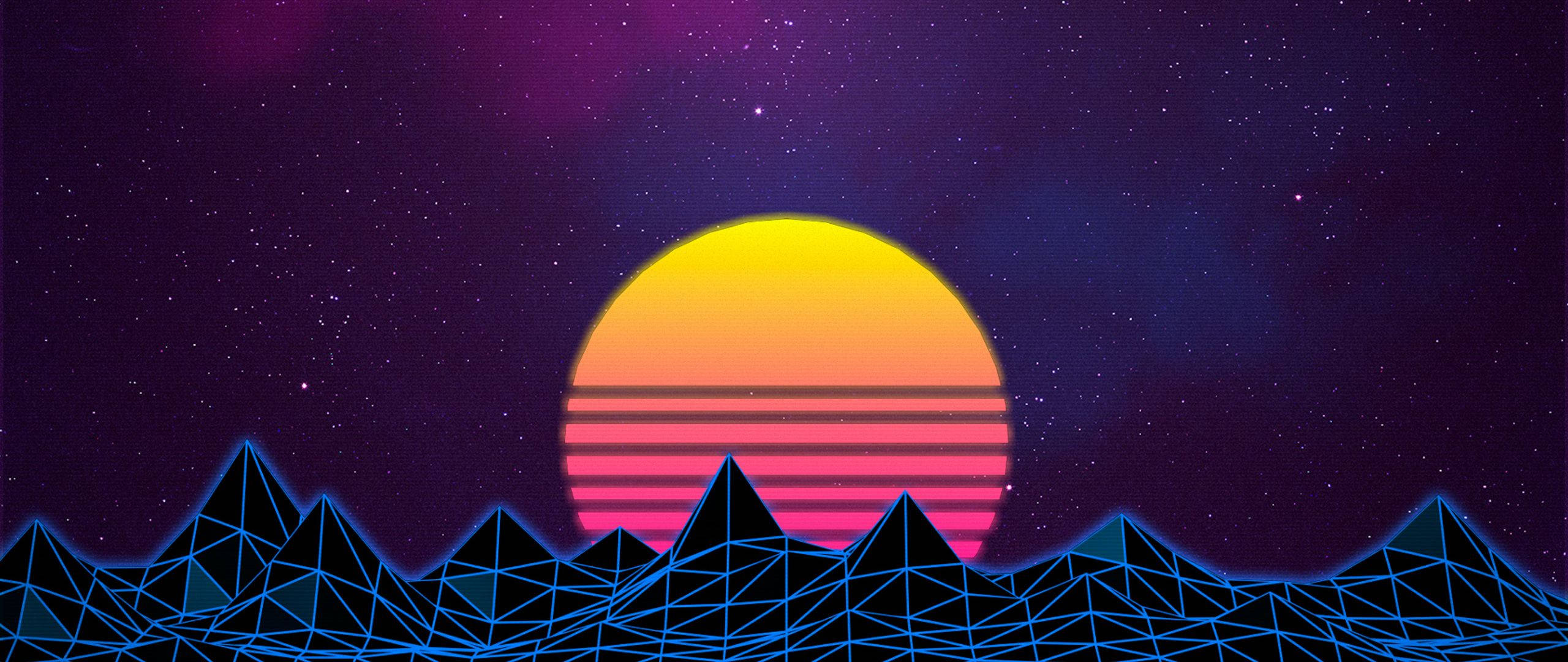 Majestuosa luna retro iluminada por líneas de luz Fondos de pantalla