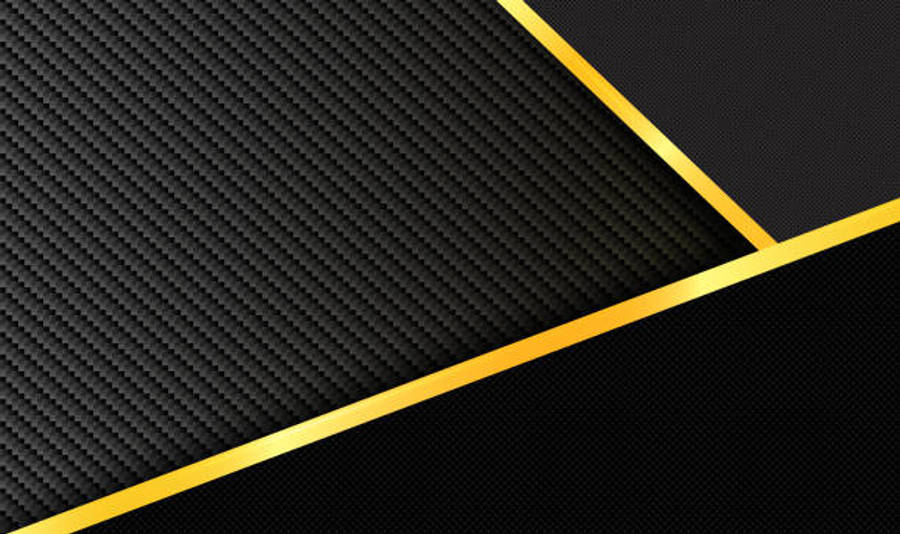 Majestuosa textura de fibra de carbono en negro y dorado en resolución 4K Fondos de pantalla