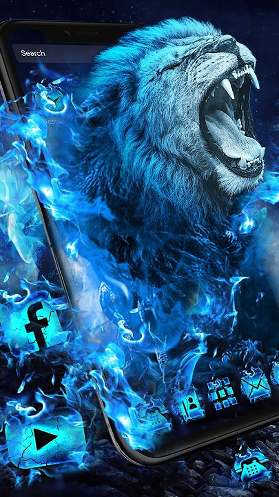 Majestuoso León de la Galaxia Rugiendo en el Espacio Fondos de pantalla