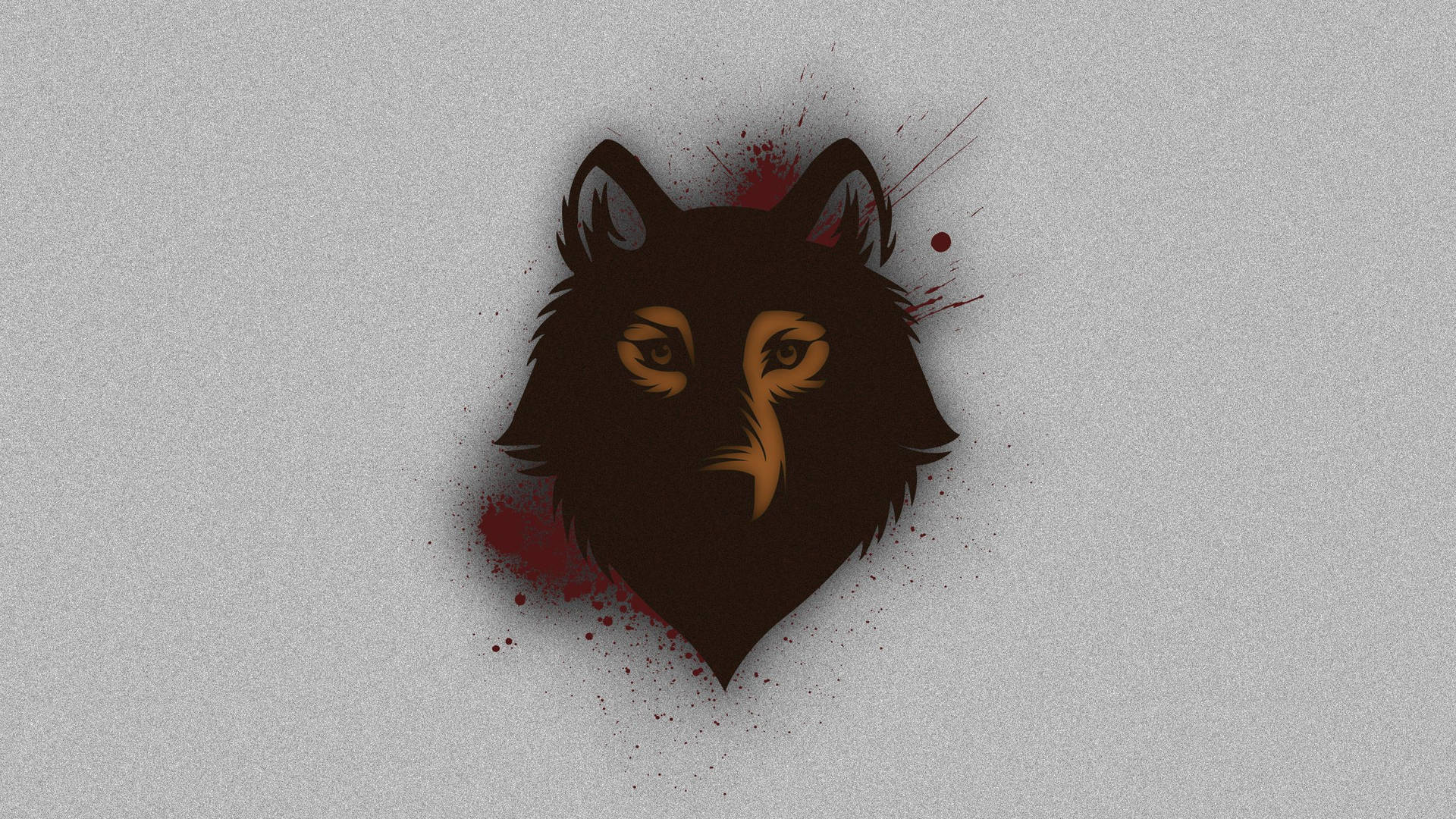 Arte de lobo marrón oscuro con salpicadura de pintura roja fondo de pantalla.