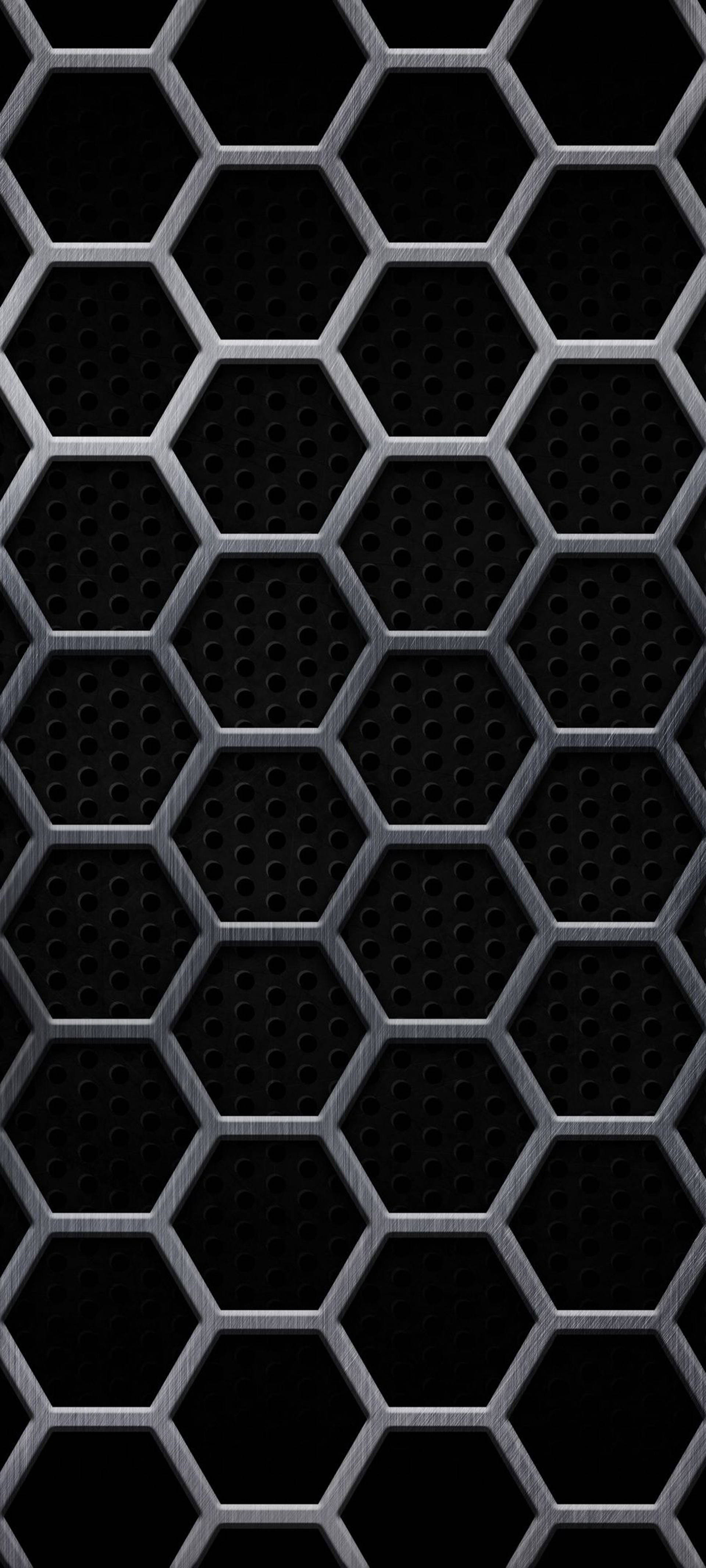 Malla de hexágonos negra para iPhone Fondos de pantalla
