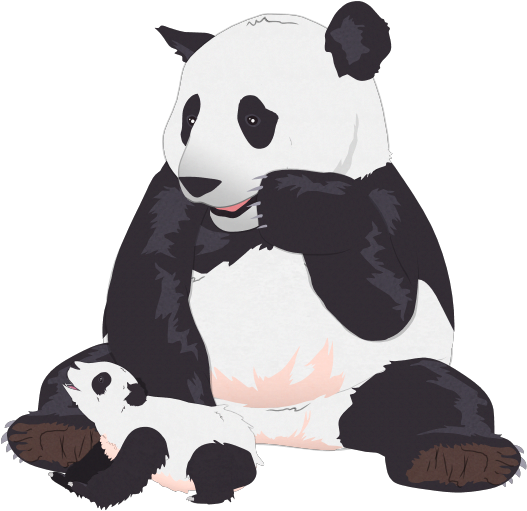 Mamá panda abrazando a su cría Fondos de pantalla