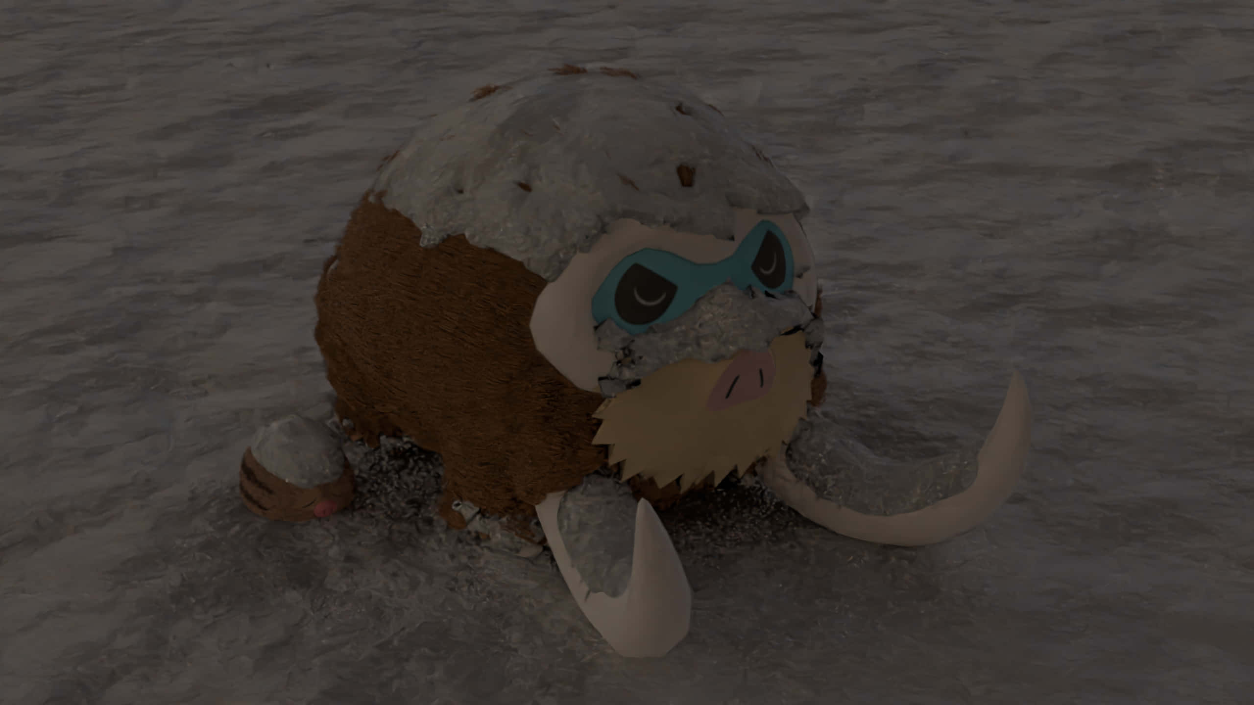 Mamoswine de Pokémon en arena imagen oscura Fondos de pantalla