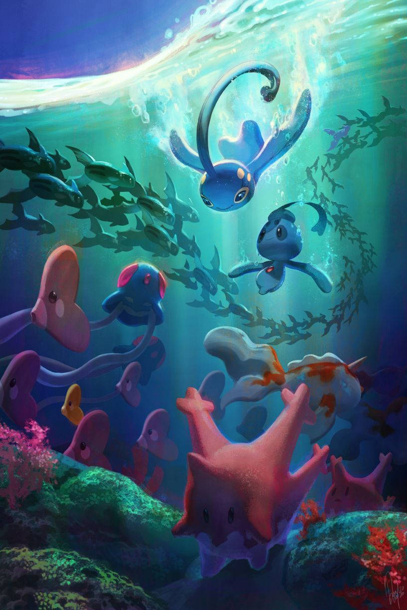 Manaphy Bajo el Agua Tipo Agua Pokémon Fondos de pantalla