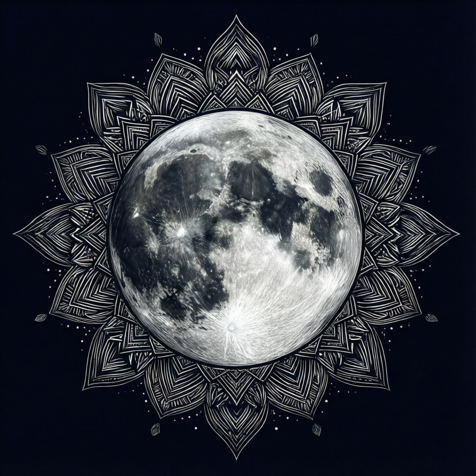 Mándala Lunar Geométrico Fondos de pantalla