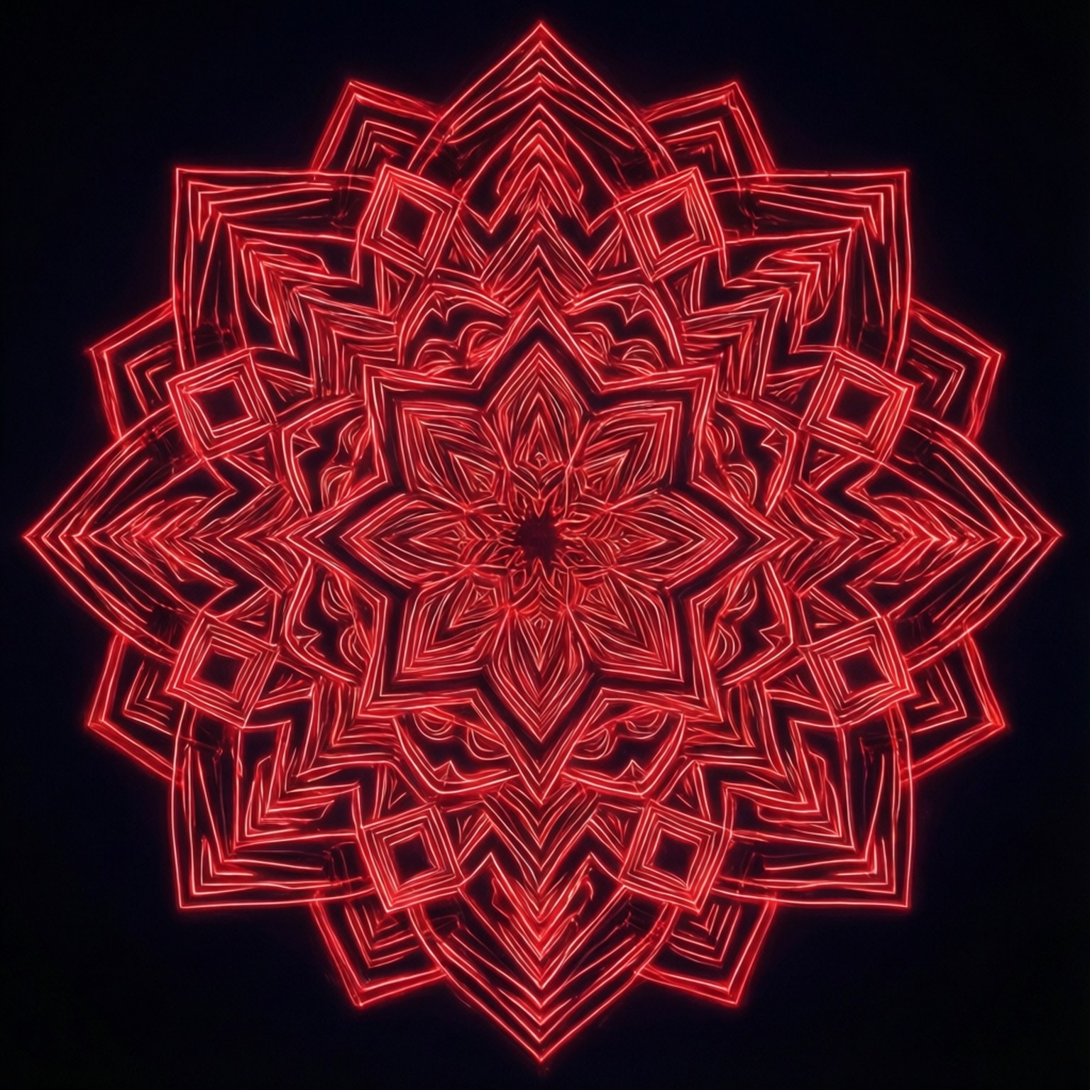 Mándala rojo neón Fondos de pantalla