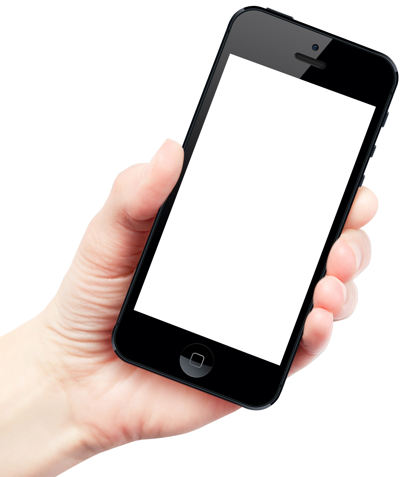 Mano sosteniendo un smartphone negro en maqueta Fondos de pantalla