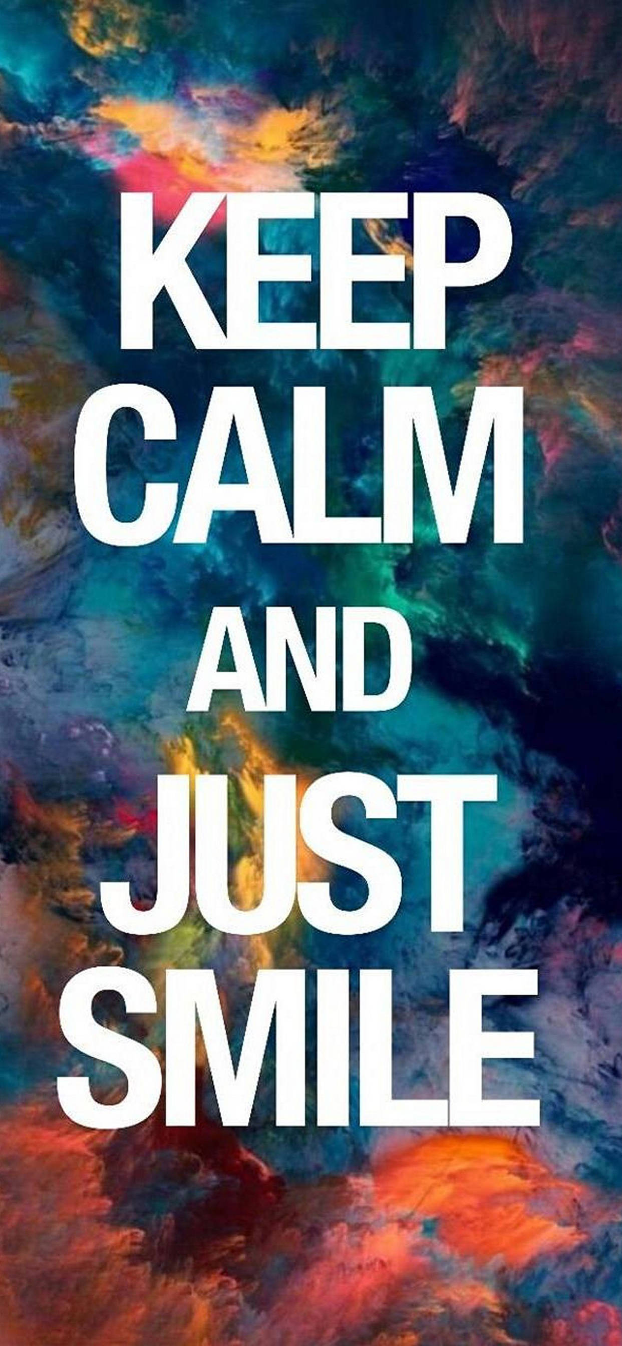 Mantén la Calma Solo Sonríe Motivacional iPhone Fondos de pantalla