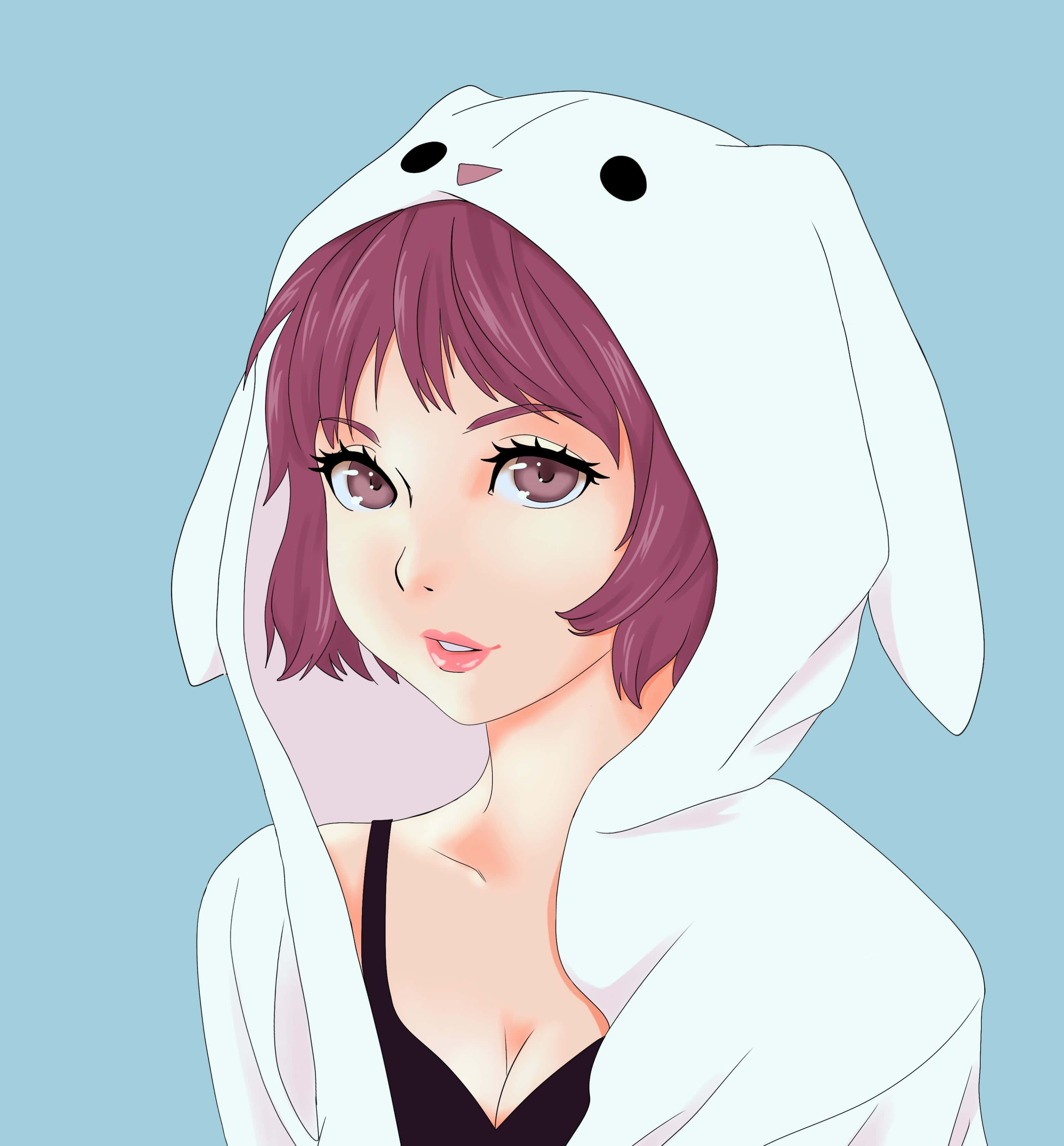¡Mantente abrigado este invierno con esta sudadera con capucha de chica anime! Fondos de pantalla