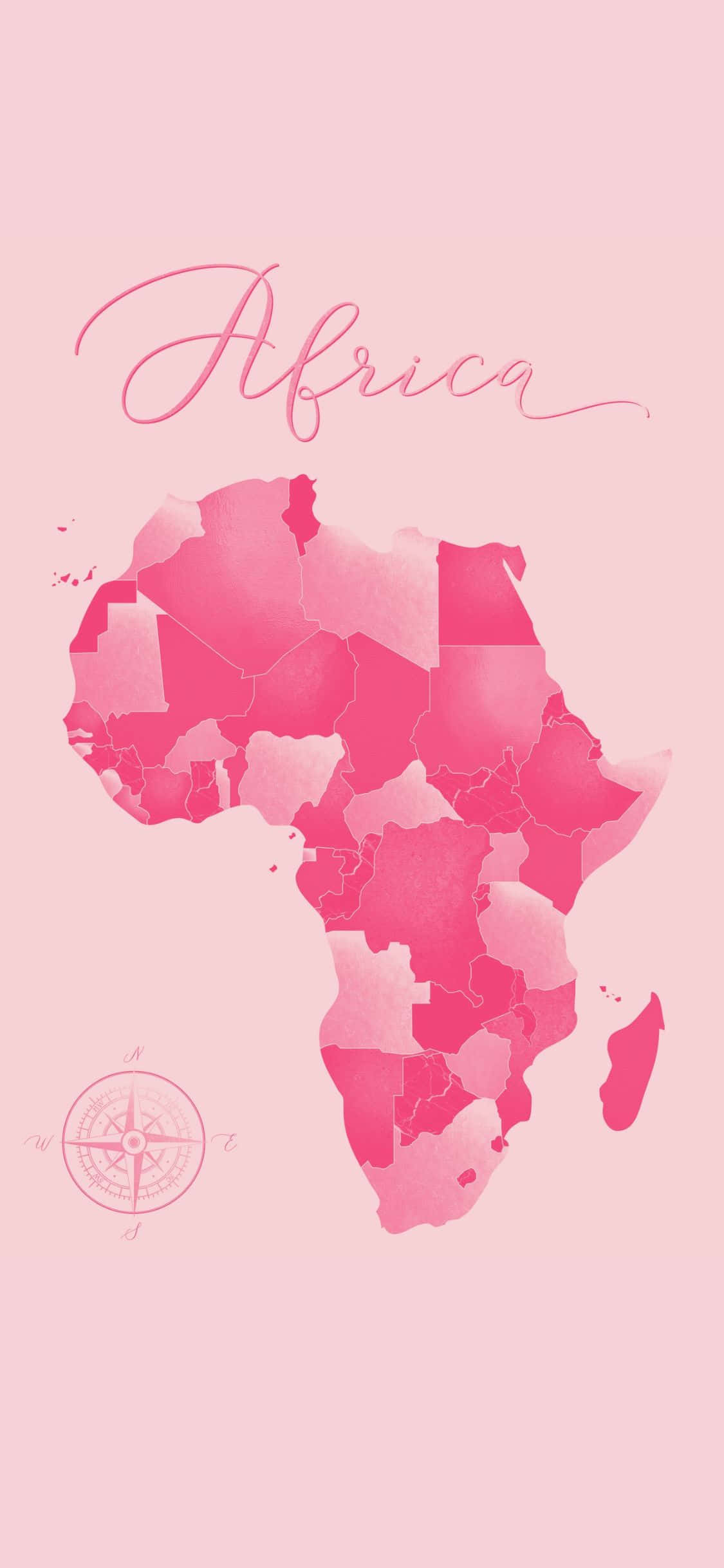 mapa de África en acuarela rosa Fondos de pantalla