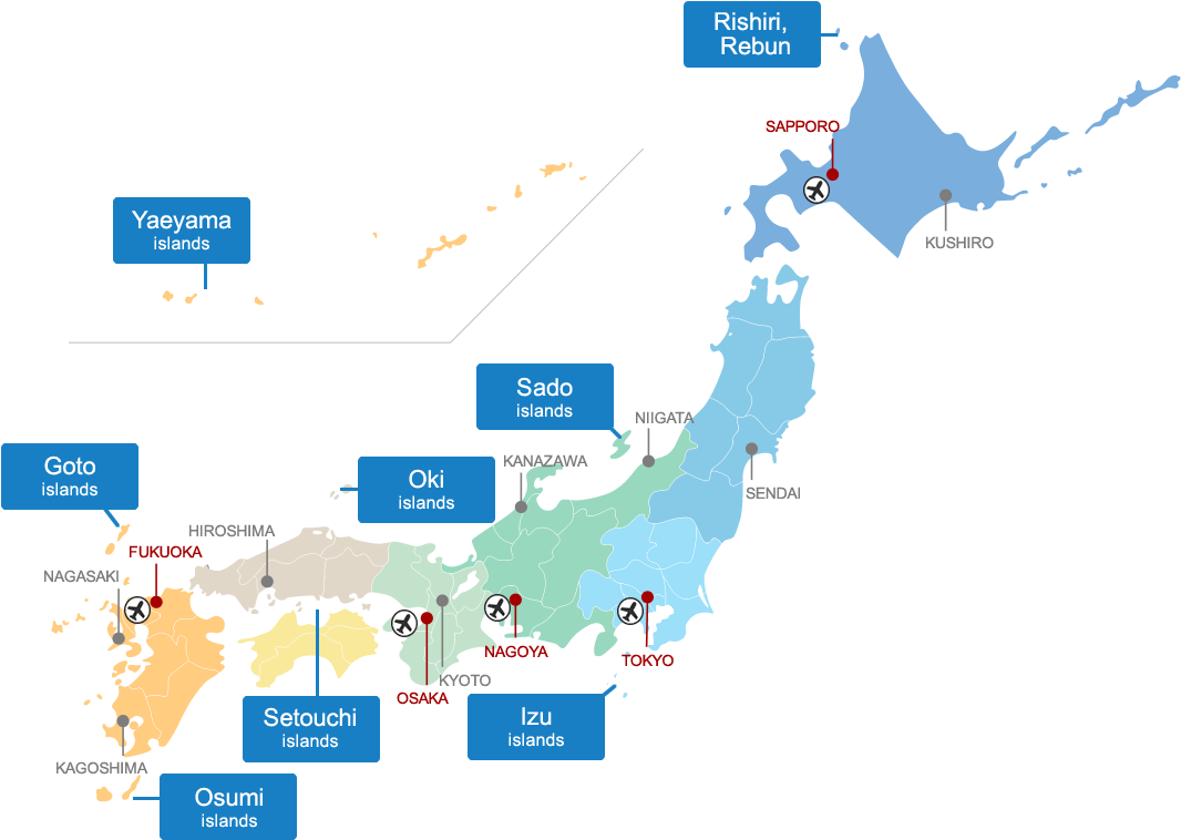 Mapa de grupos de islas de Japón Fondos de pantalla