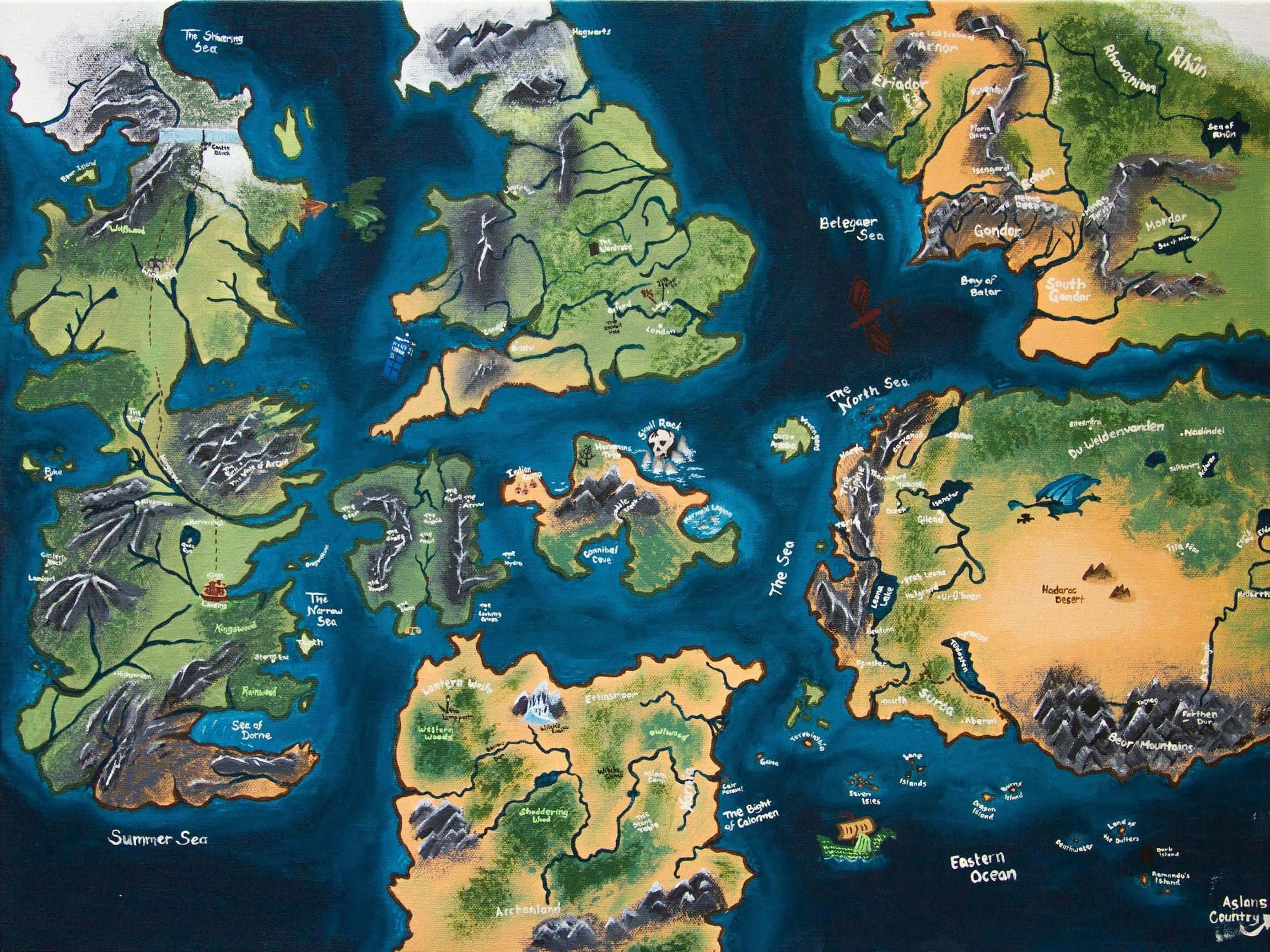 Mapa de Juego de Tronos Westeros Essos Fondos de pantalla