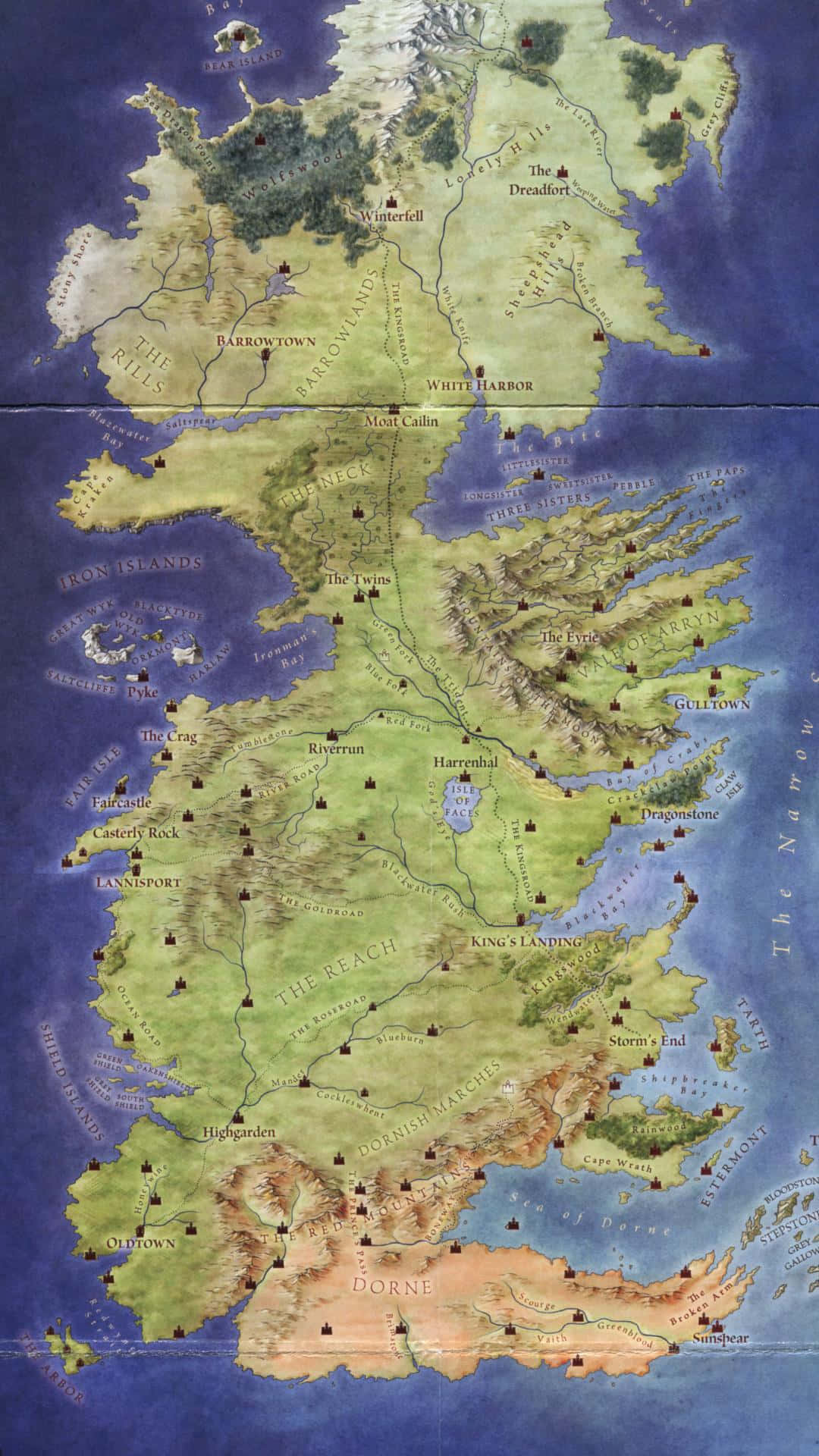 Mapa de Juego de Tronos: Westeros Fondos de pantalla