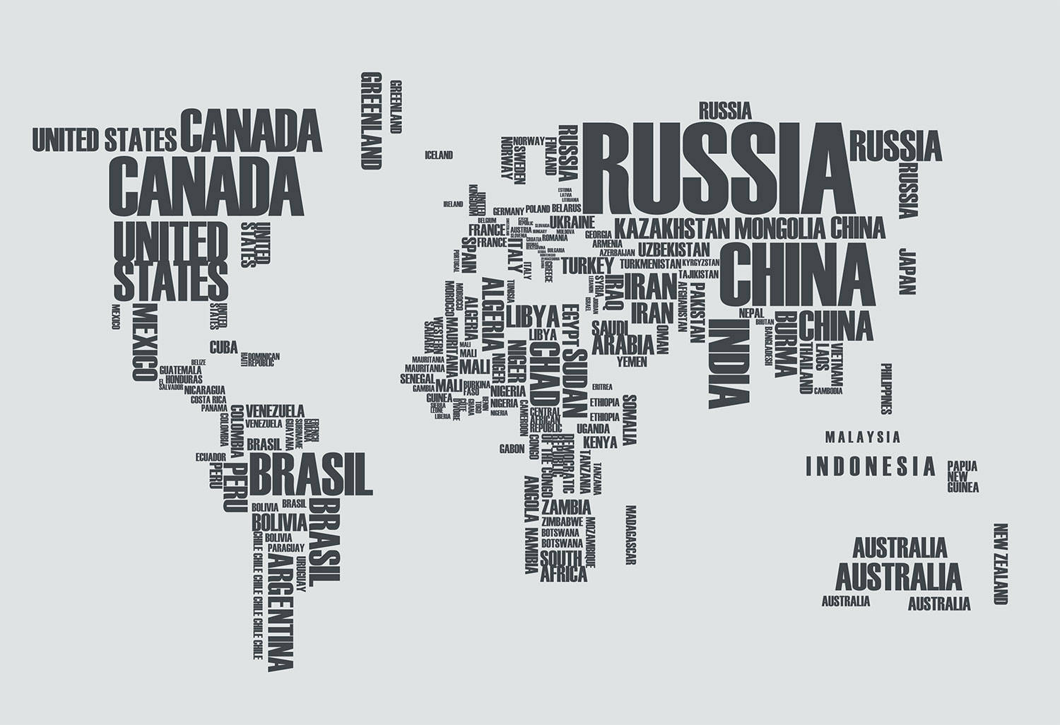 Mapa de Naciones en Texto Fondos de pantalla