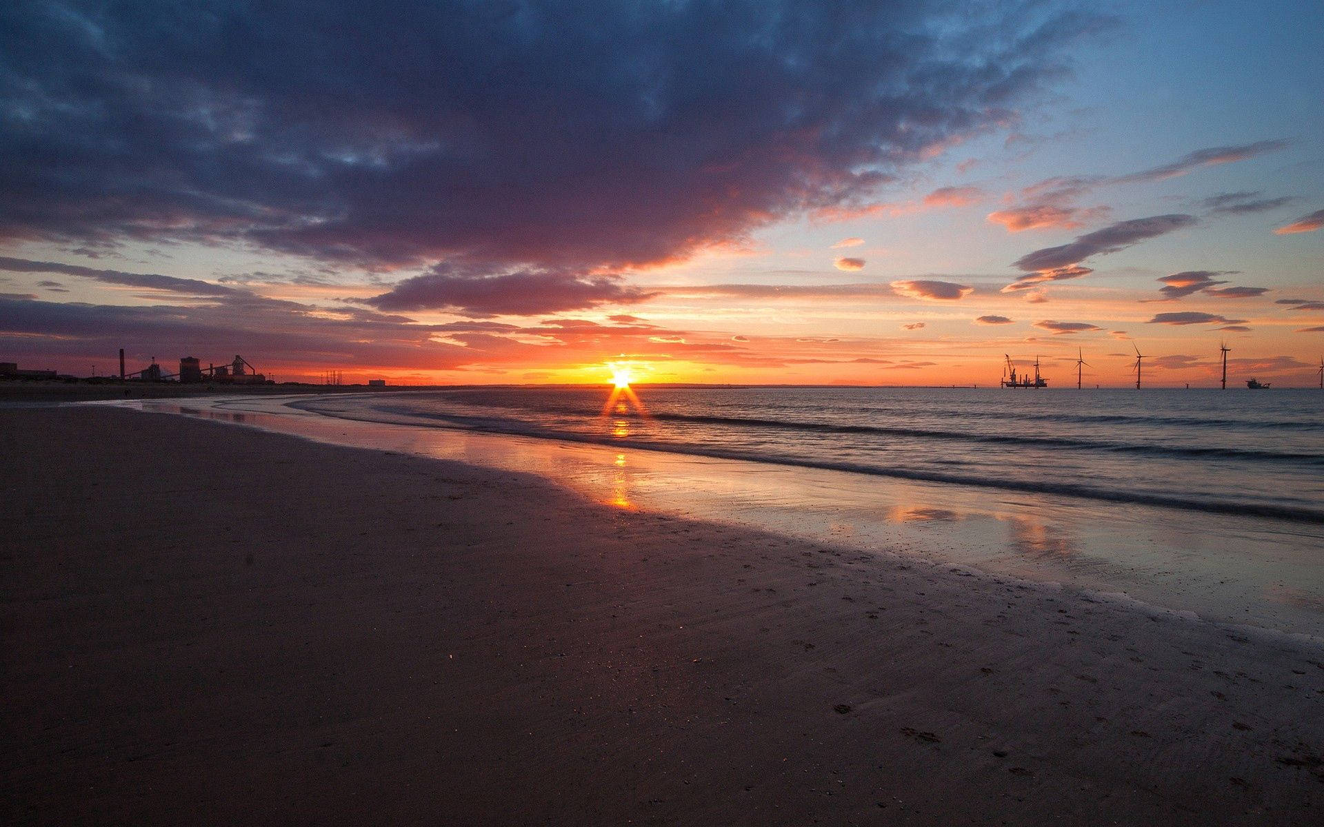 Fondo de pantalla de Mar y Atardecer Natural