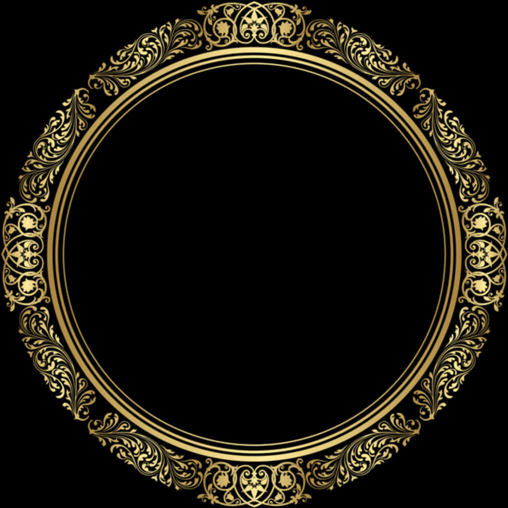Marco Circular Dorado Ornamentado Fondos de pantalla