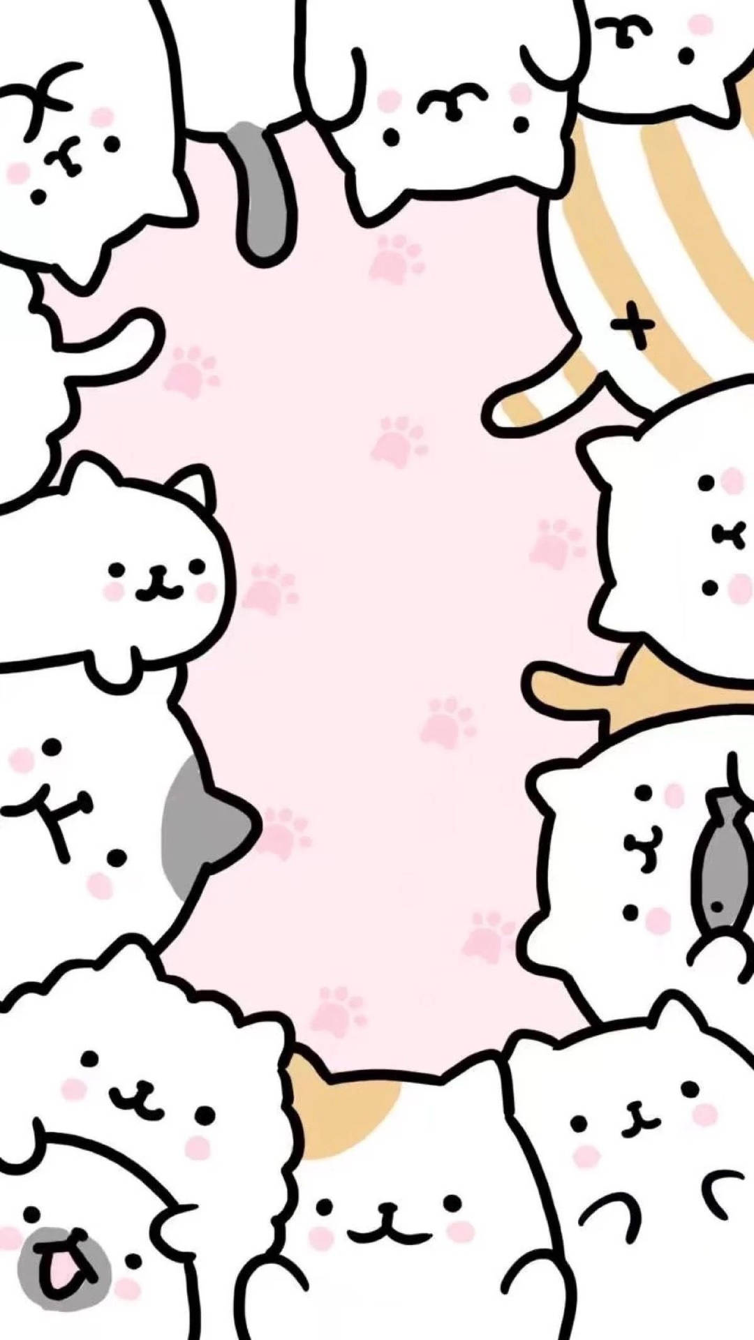 Marco de Gatos Adorables en iPad Kawaii Fondos de pantalla