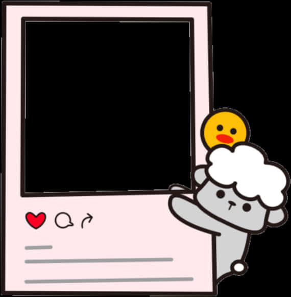 Marco de oveja y pollito kawaii Fondos de pantalla