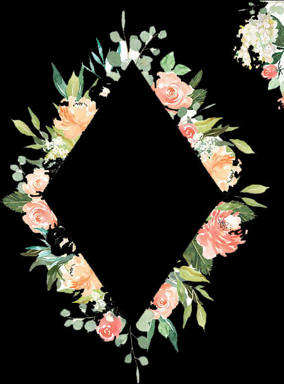 Marco Floral Fondo Negro Fondos de pantalla
