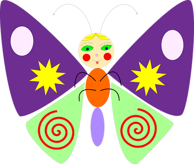 Mariposa de Dibujos Animados Colorida Fondos de pantalla