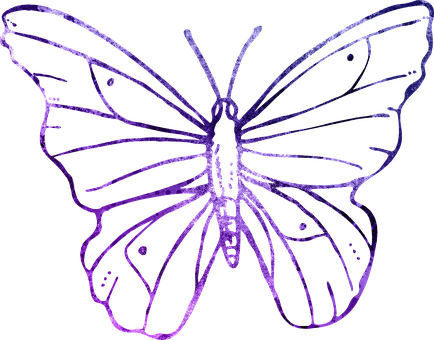Mariposa delineada en morado sobre fondo negro Fondos de pantalla