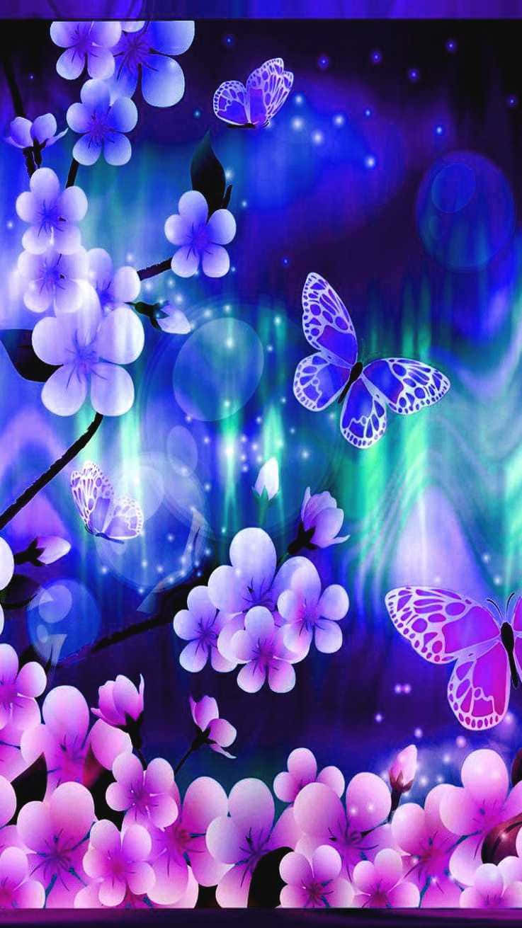 Mariposa estética vibrante en vuelo. Fondos de pantalla