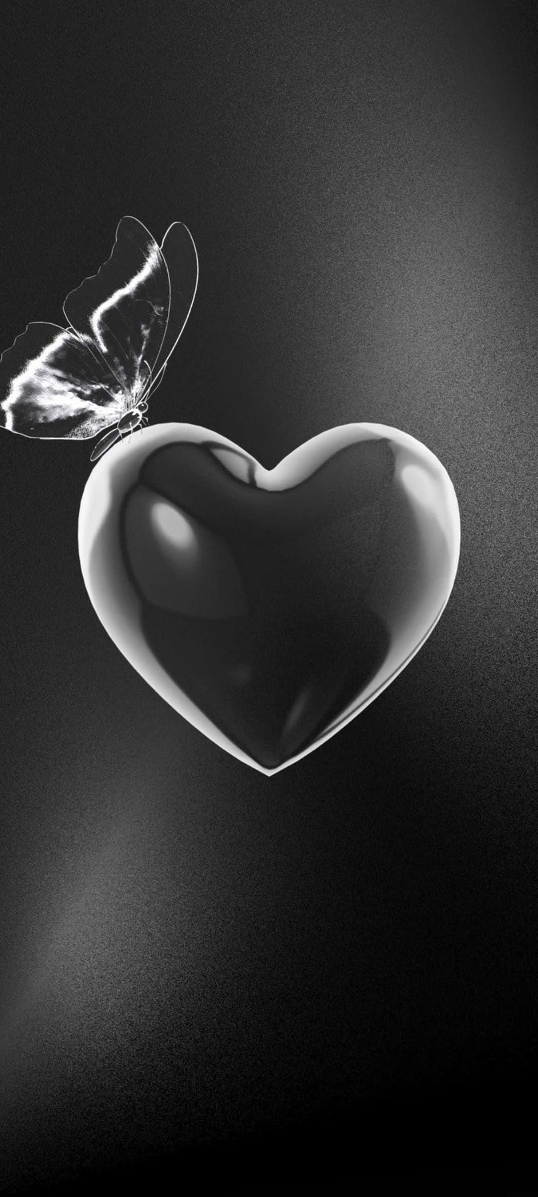 Mariposa monocromática y corazón Fondos de pantalla
