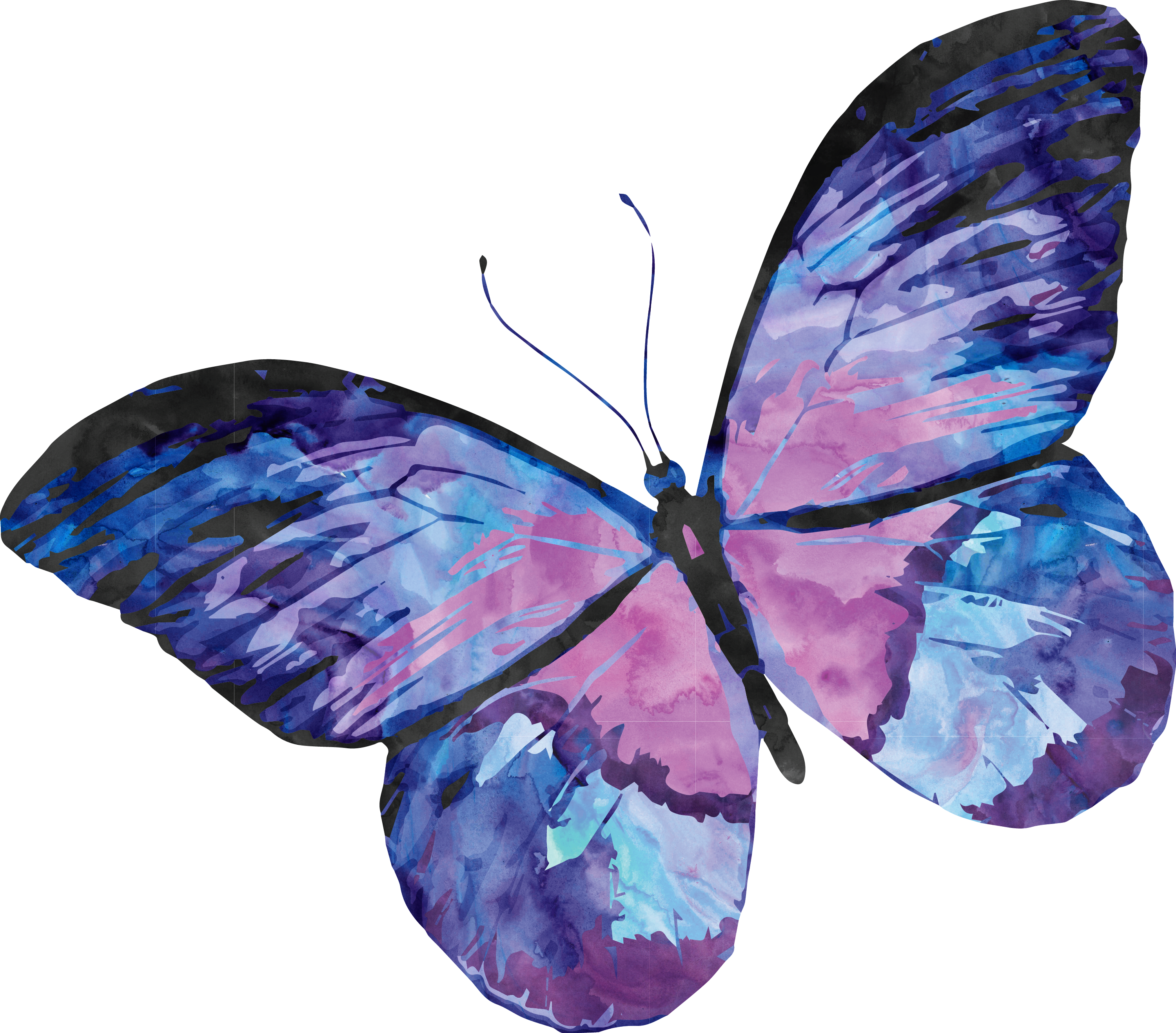 Mariposa Púrpura en Acuarela Abstracta Fondos de pantalla